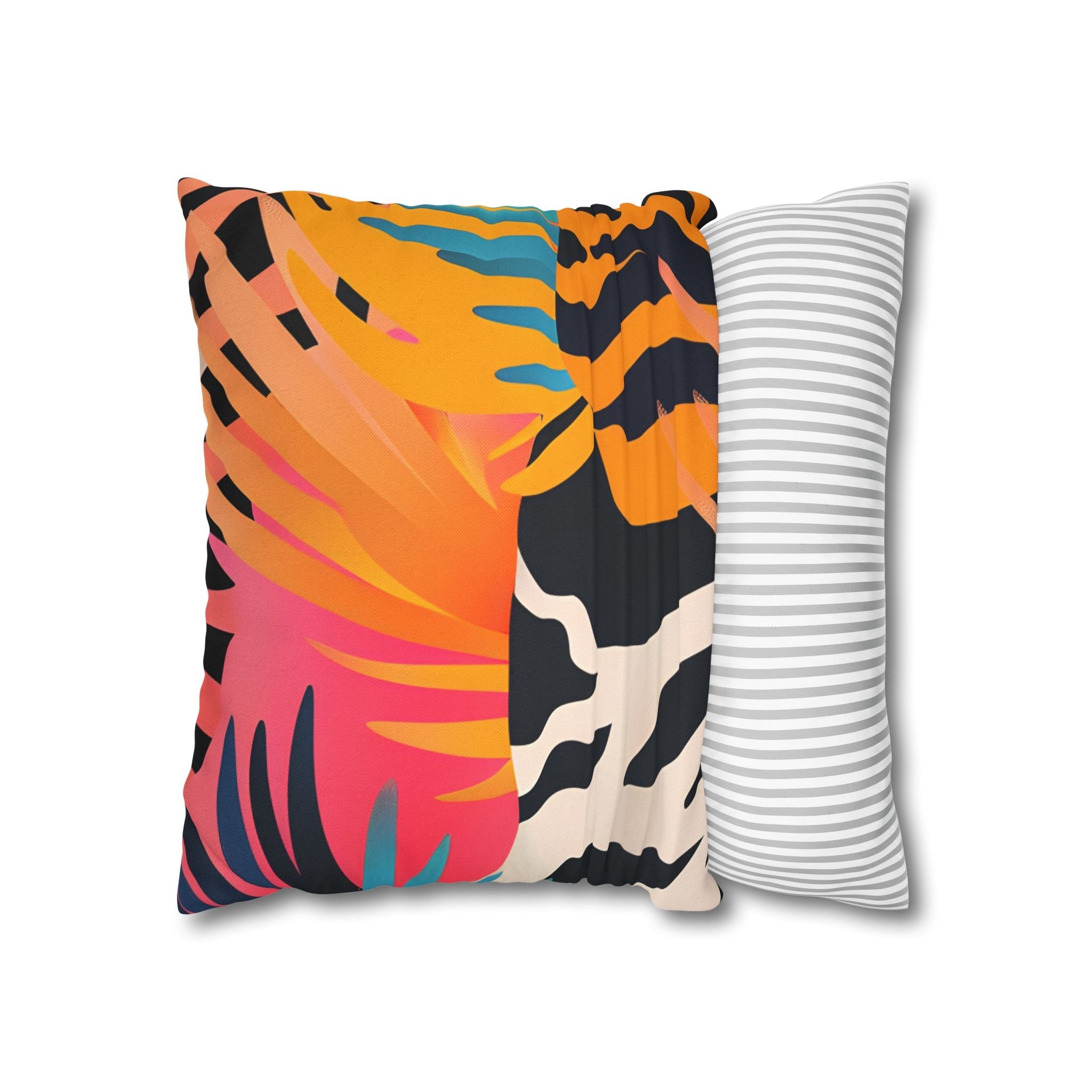 Vibrant Tropical and Animal Print Pillow, Artsulli - Art is Long, Life is Short, Home Decor, , , , , , , 