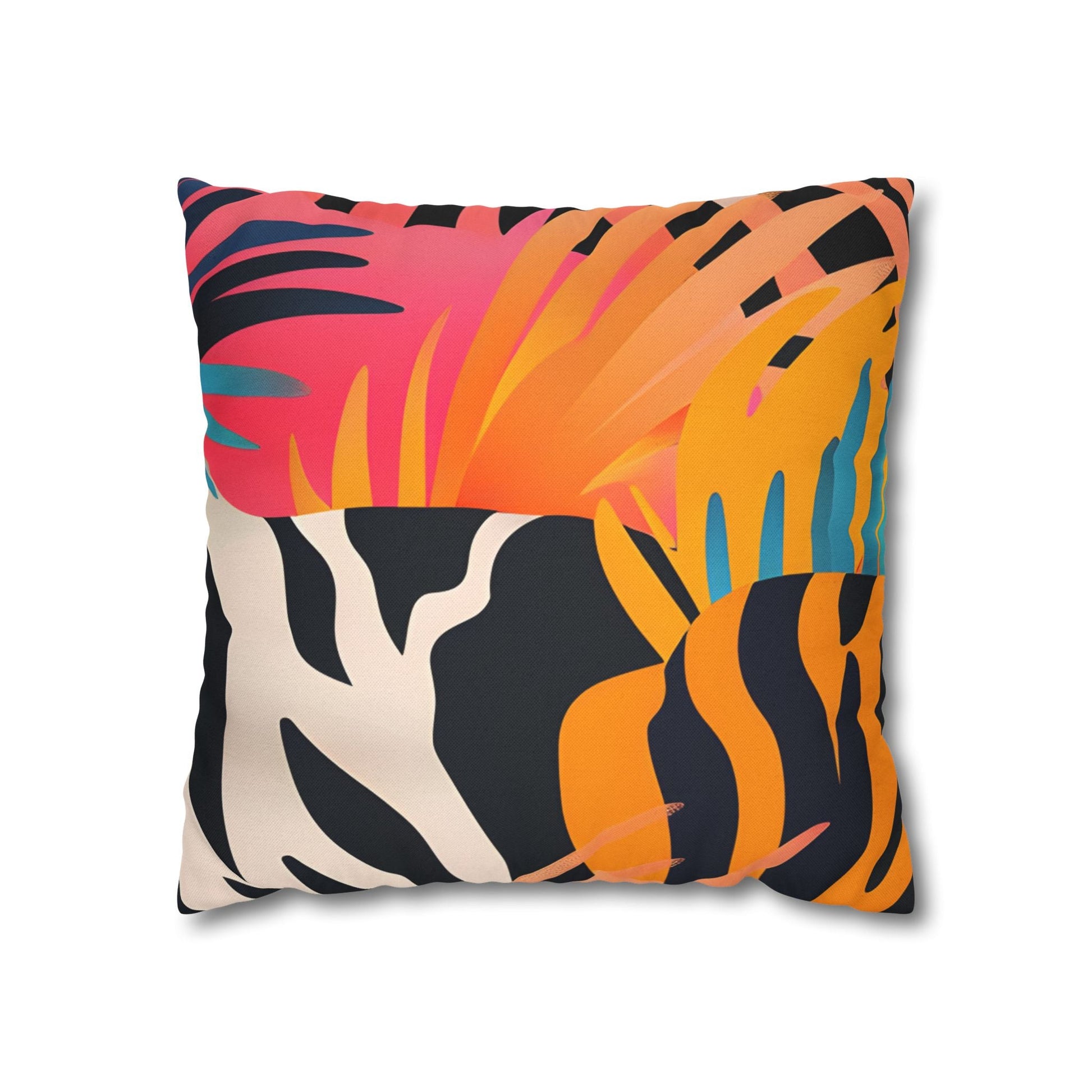 Vibrant Tropical and Animal Print Pillow, Artsulli - Art is Long, Life is Short, Home Decor, Size, 16" × 16", , , , , 17677358714485150304