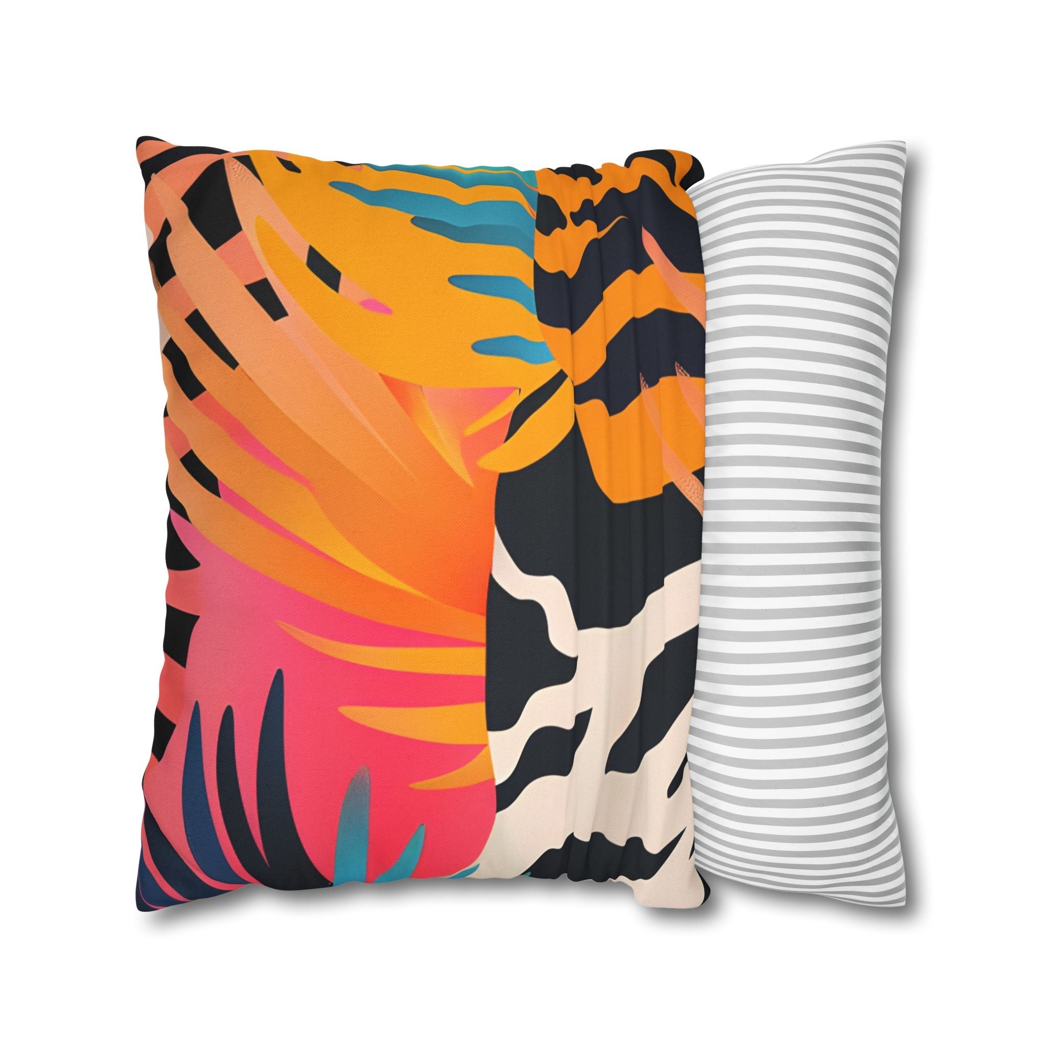 Vibrant Tropical and Animal Print Pillow, Artsulli - Art is Long, Life is Short, Home Decor, , , , , , , 