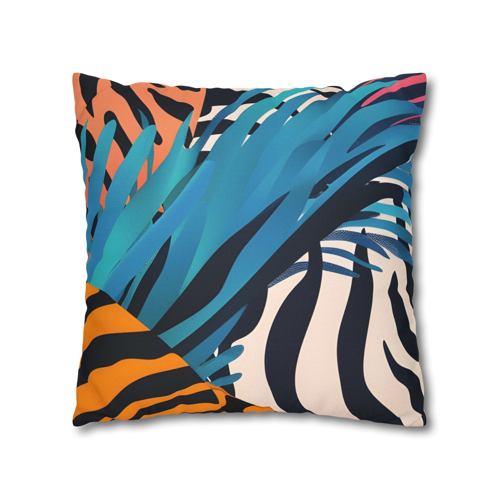 Vibrant Tropical and Animal Print Pillow, Artsulli - Art is Long, Life is Short, Home Decor, , , , , , , 