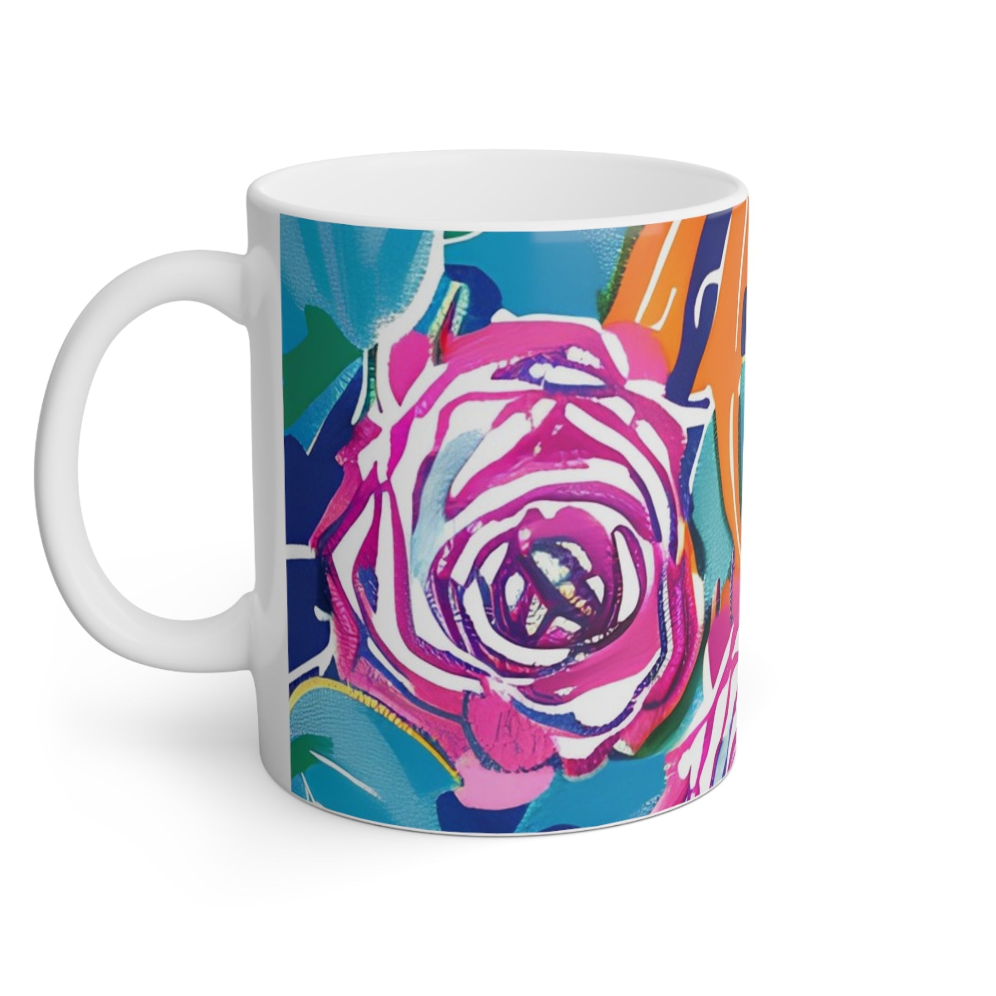 Vibrant Tropical Floral Mug, Artsulli - Art is Long, Life is Short, Mug, , , , , , , 