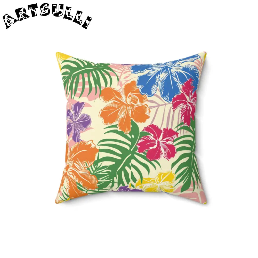 Vibrant Tropical Floral Throw Pillow, Artsulli - Art is Long, Life is Short, Home Decor, , , , , , , 
