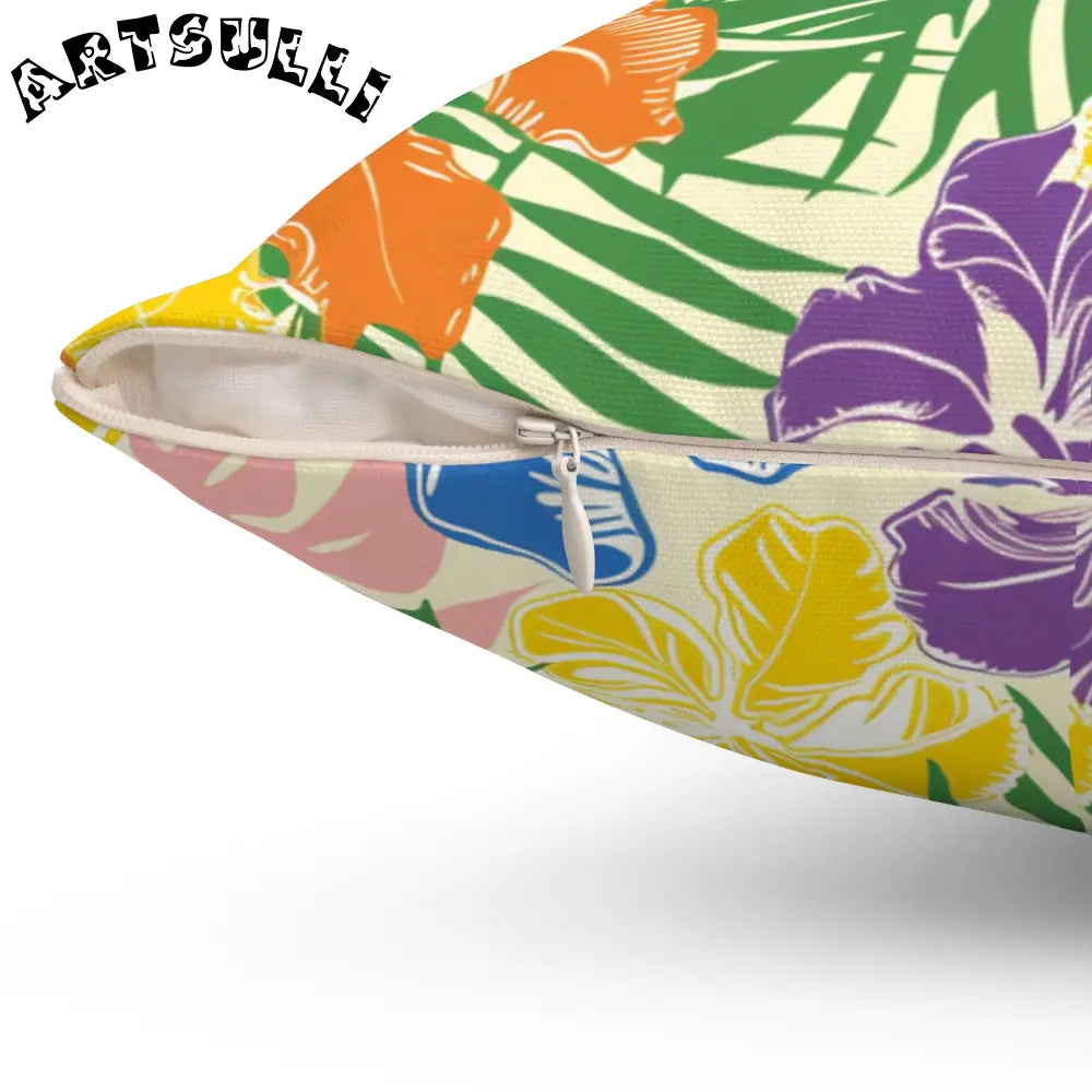 Vibrant Tropical Floral Throw Pillow, Artsulli - Art is Long, Life is Short, Home Decor, , , , , , , 