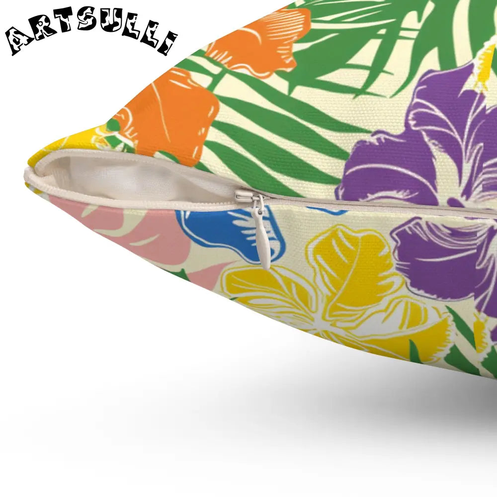 Vibrant Tropical Floral Throw Pillow, Artsulli - Art is Long, Life is Short, Home Decor, , , , , , , 