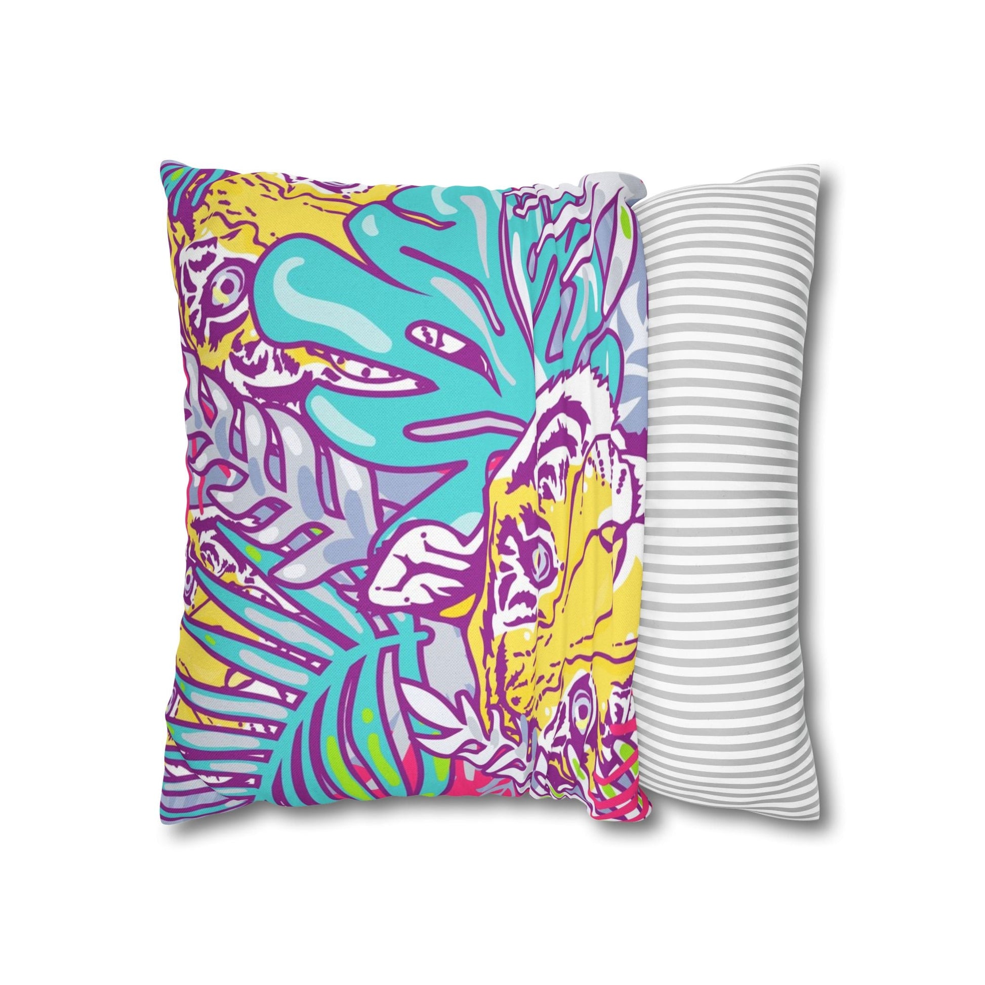 Vibrant Tropical Tiger Pillow, Artsulli - Art is Long, Life is Short, Home Decor, , , , , , , 