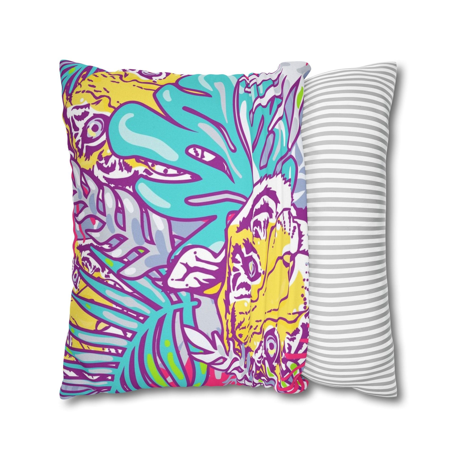 Vibrant Tropical Tiger Pillow, Artsulli - Art is Long, Life is Short, Home Decor, , , , , , , 