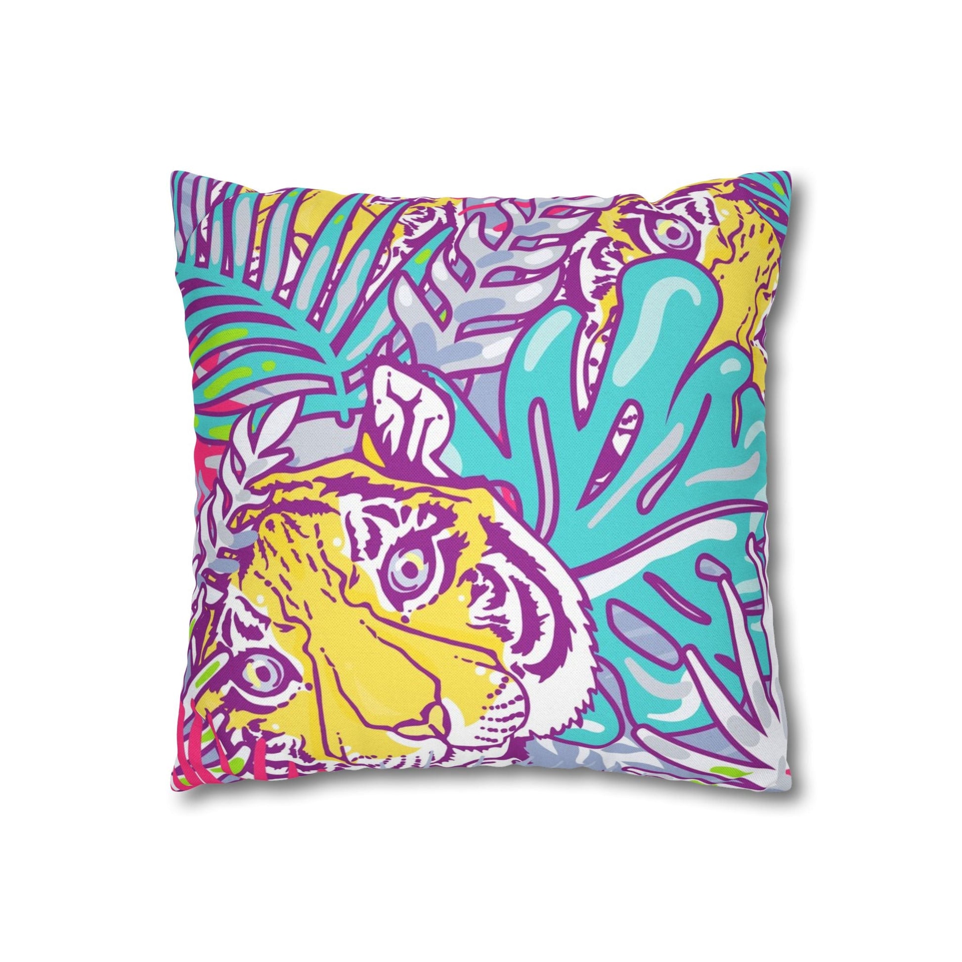 Vibrant Tropical Tiger Pillow, Artsulli - Art is Long, Life is Short, Home Decor, , , , , , , 