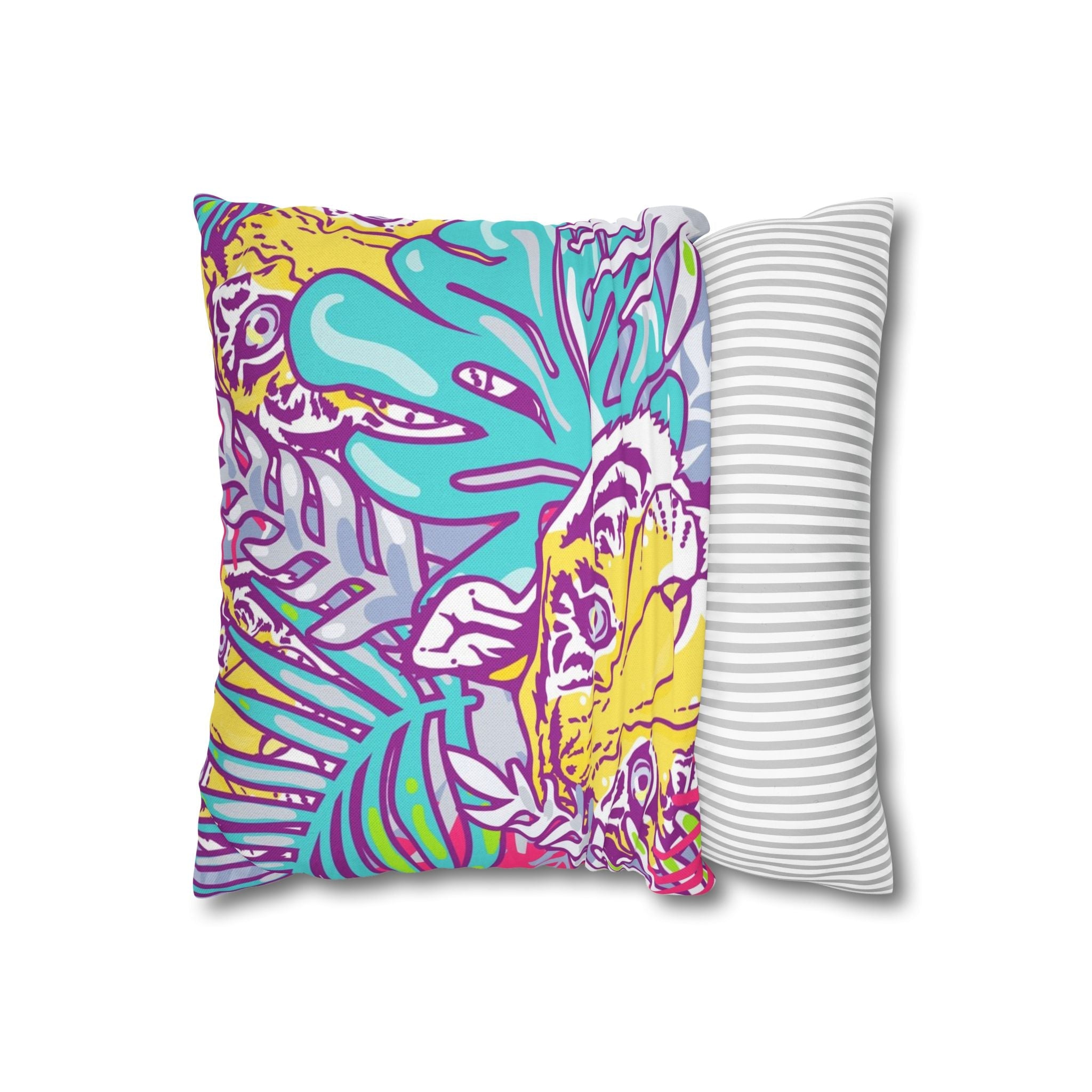 Vibrant Tropical Tiger Pillow, Artsulli - Art is Long, Life is Short, Home Decor, , , , , , , 