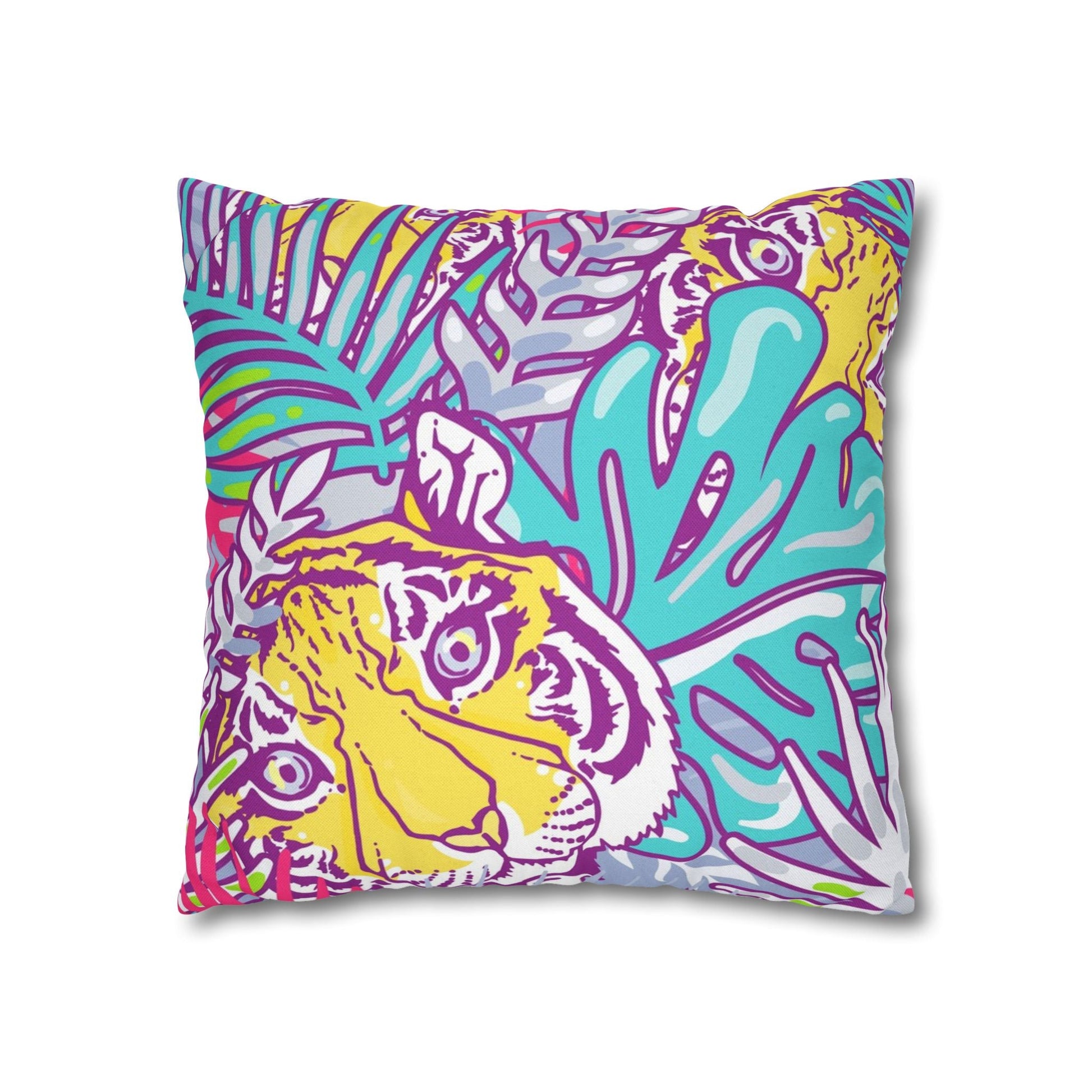 Vibrant Tropical Tiger Pillow, Artsulli - Art is Long, Life is Short, Home Decor, , , , , , , 