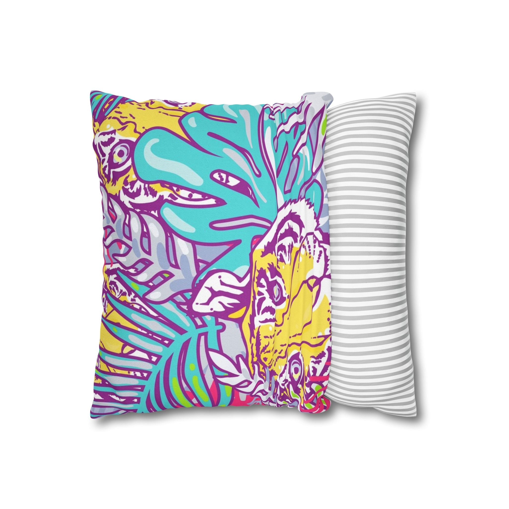 Vibrant Tropical Tiger Pillow, Artsulli - Art is Long, Life is Short, Home Decor, , , , , , , 