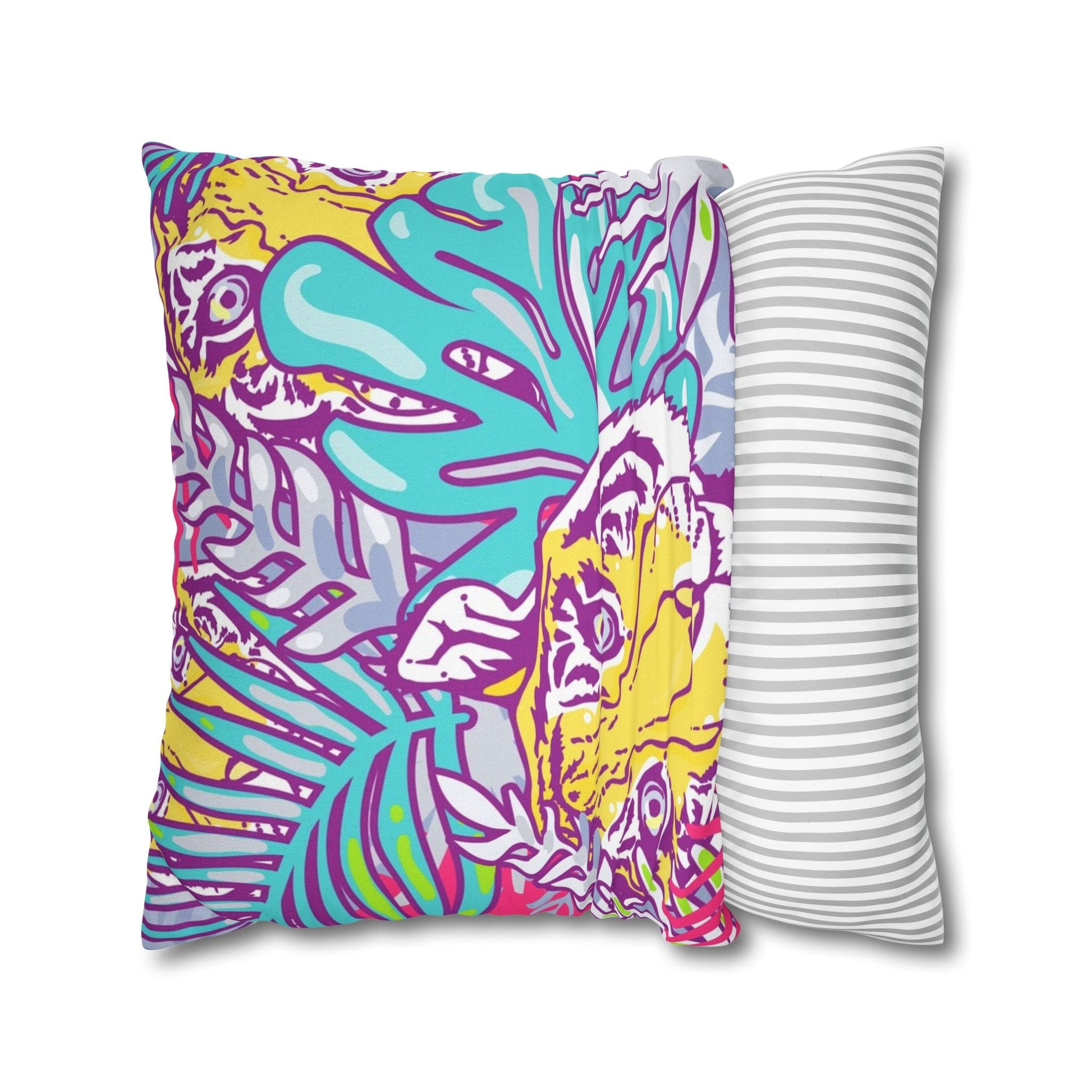 Vibrant Tropical Tiger Pillow, Artsulli - Art is Long, Life is Short, Home Decor, , , , , , , 