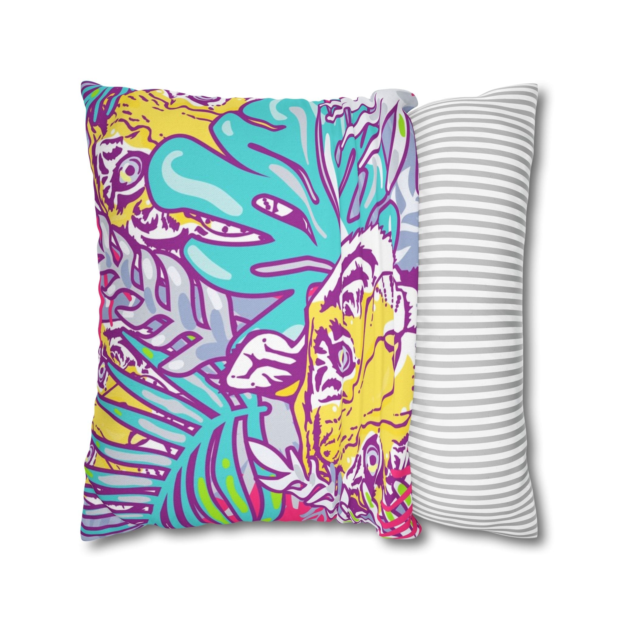 Vibrant Tropical Tiger Pillow, Artsulli - Art is Long, Life is Short, Home Decor, , , , , , , 