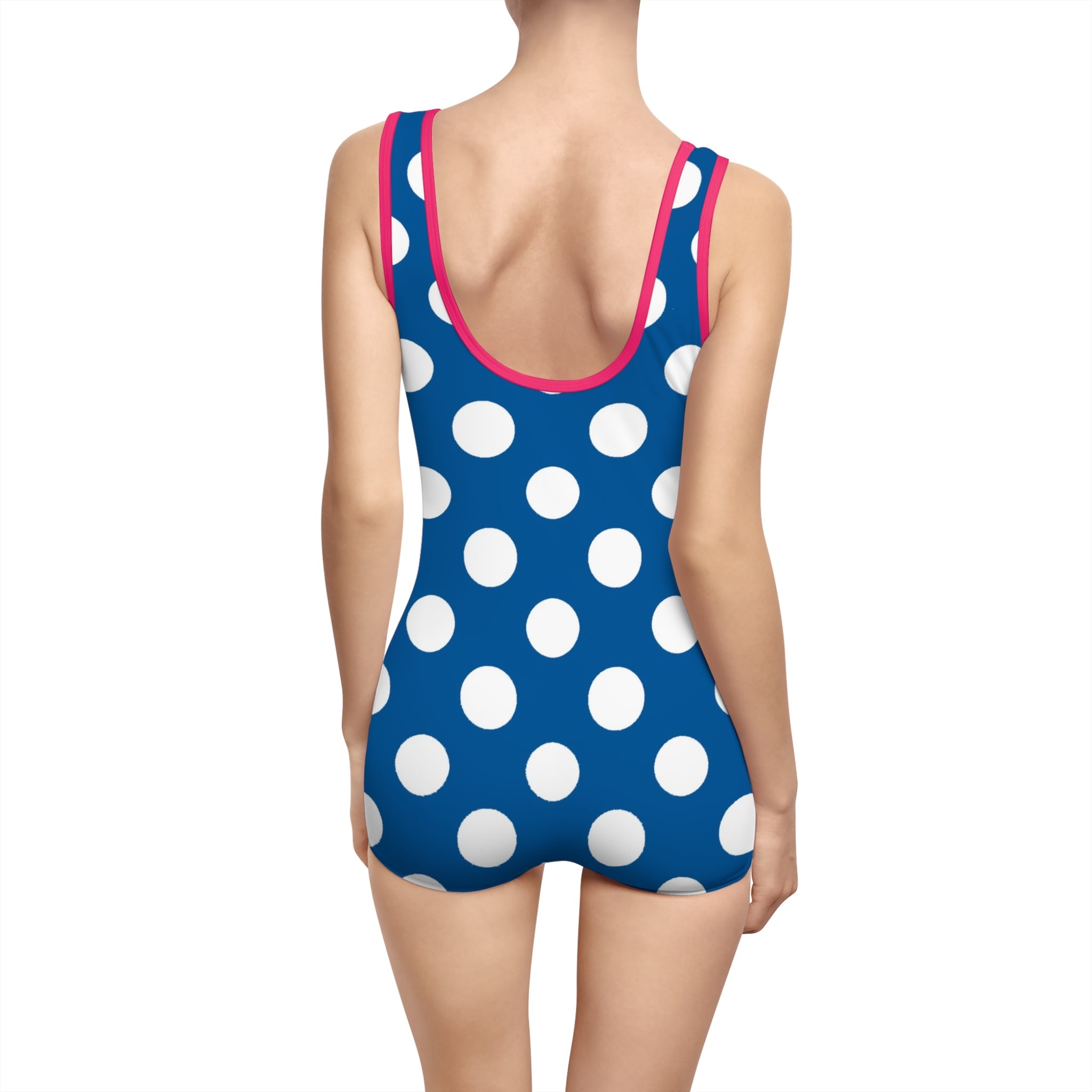 Vintage Blue Polka Dot Tank Swimsuit, Artsulli - Art is Long, Life is Short, All Over Prints, , , , , , , 