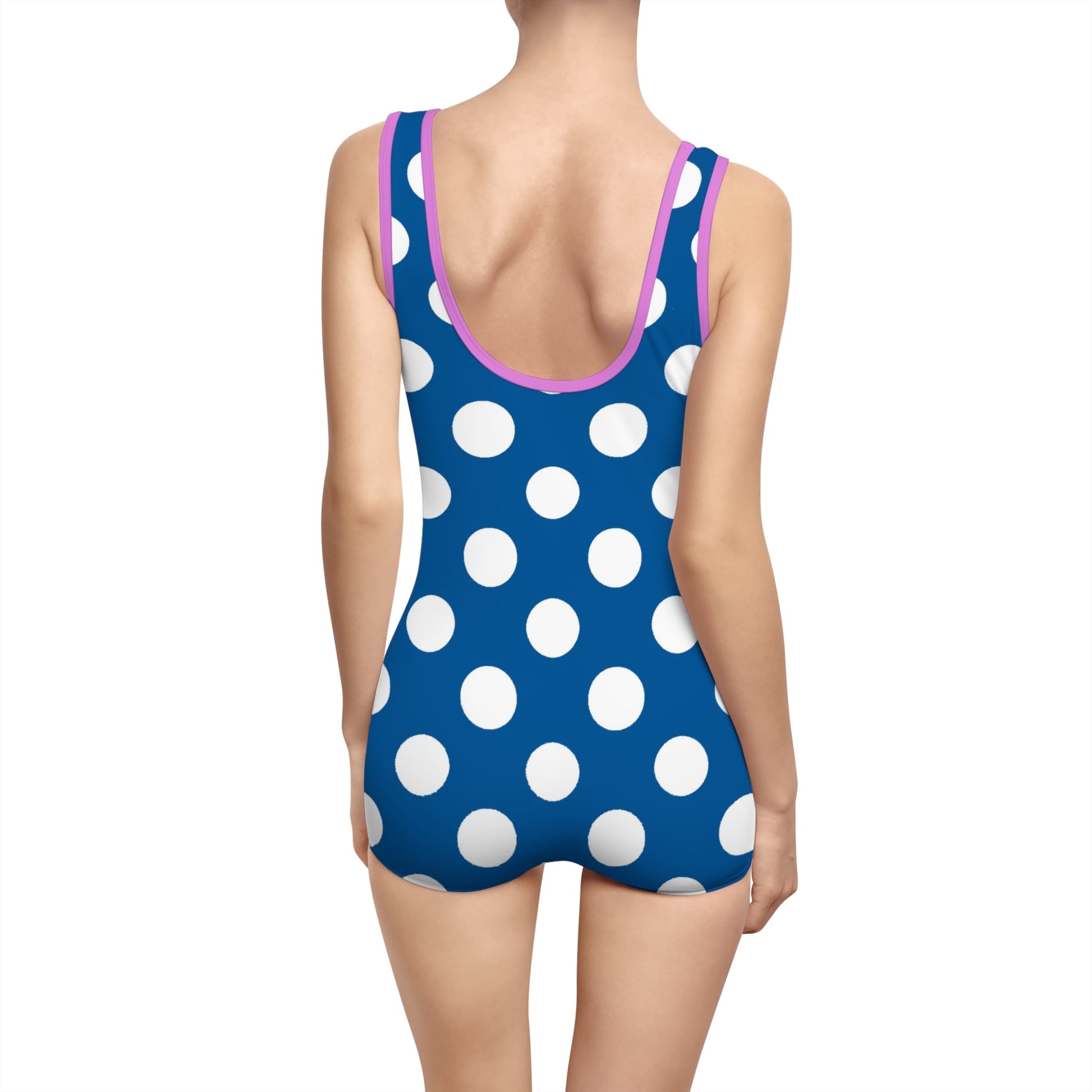 Vintage Blue Polka Dot Tank Swimsuit, Artsulli - Art is Long, Life is Short, All Over Prints, , , , , , , 