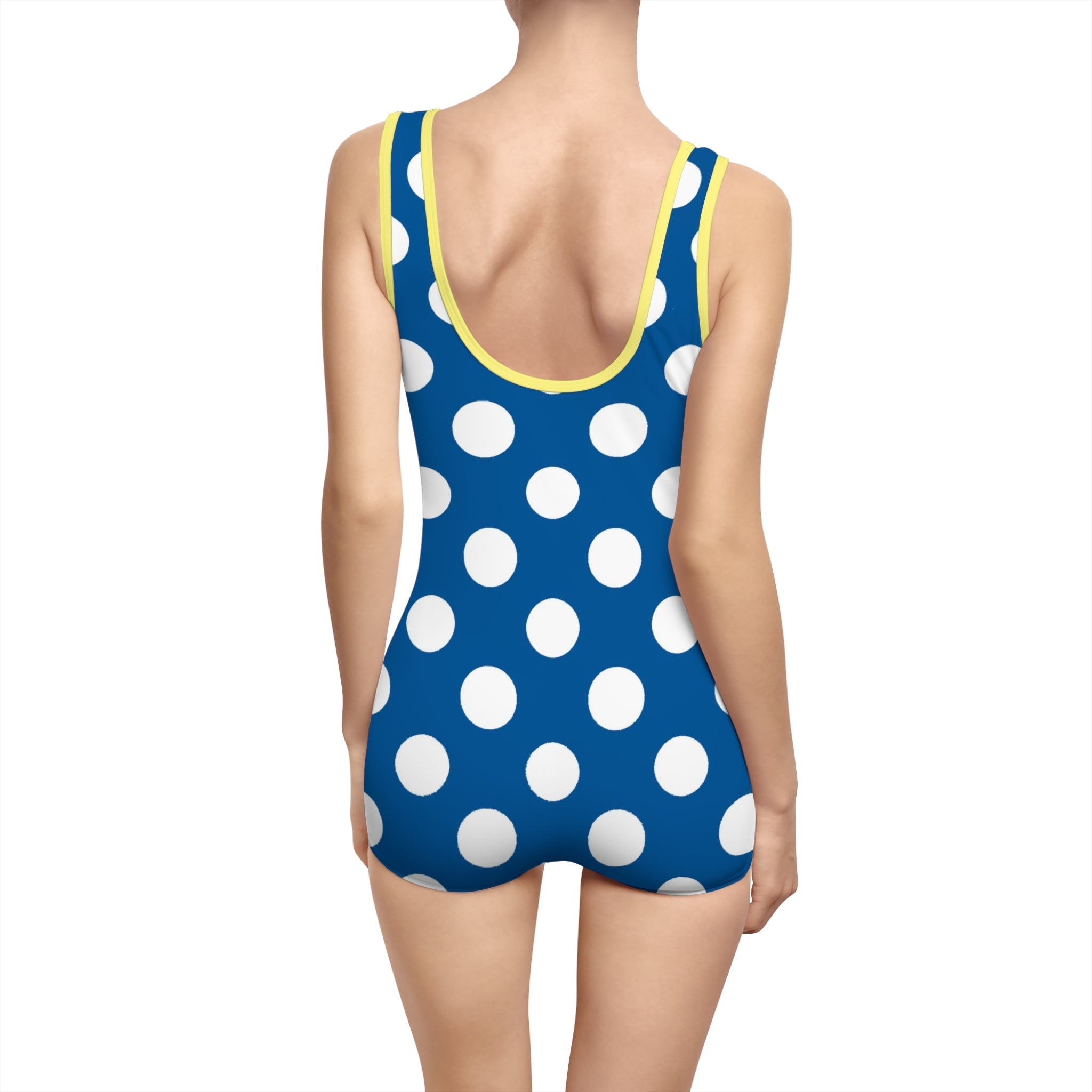 Vintage Blue Polka Dot Tank Swimsuit, Artsulli - Art is Long, Life is Short, All Over Prints, , , , , , , 