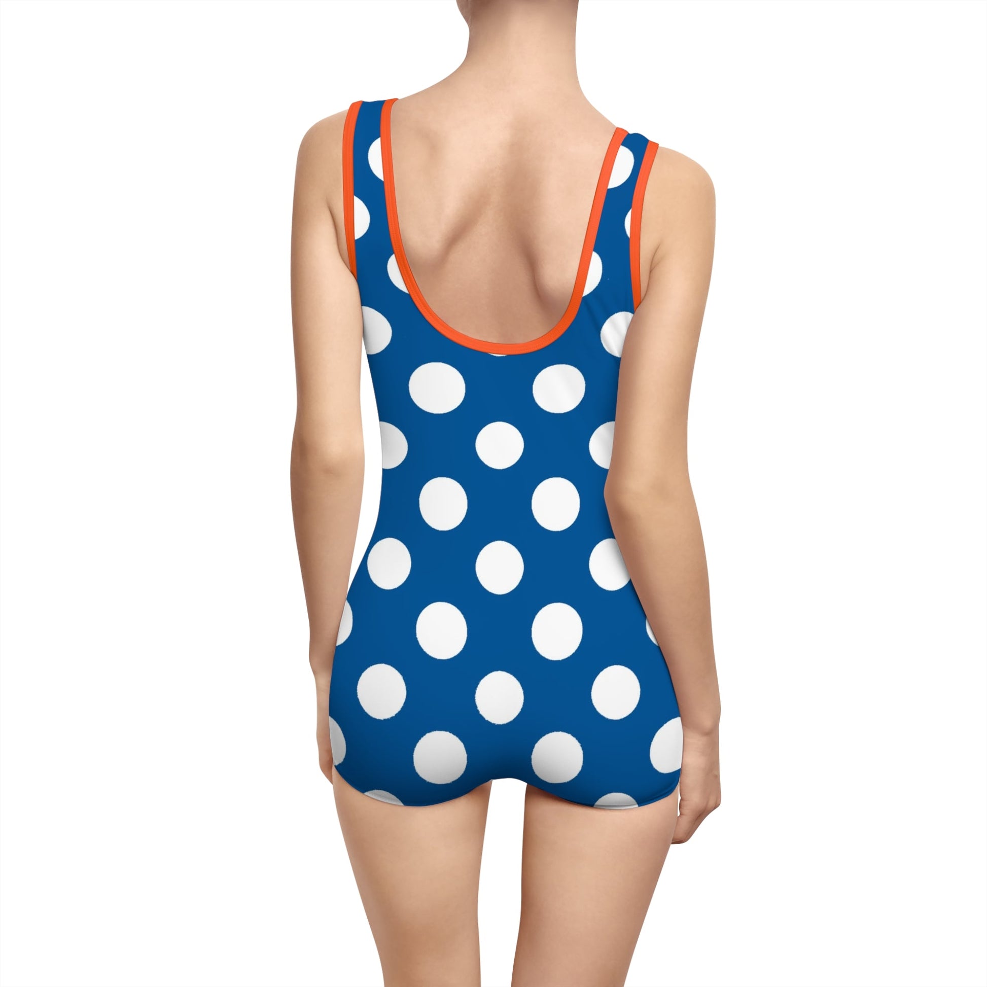 Vintage Blue Polka Dot Tank Swimsuit, Artsulli - Art is Long, Life is Short, All Over Prints, , , , , , , 
