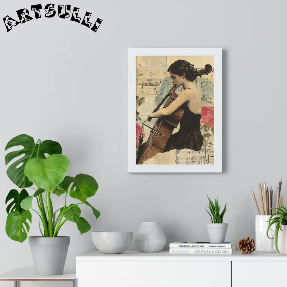 Vintage Cellist Framed Art Print, Artsulli - Art is Long, Life is Short, Poster, , , , , , , 