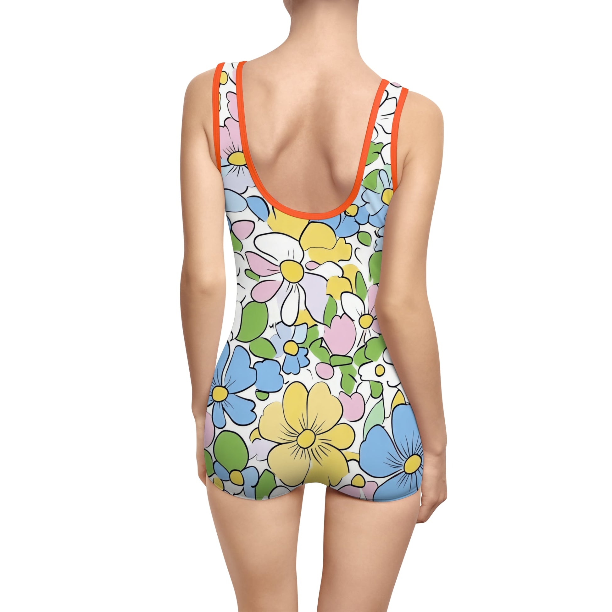 Vintage Floral One-Piece Swimsuit, Artsulli - Art is Long, Life is Short, All Over Prints, , , , , , , 
