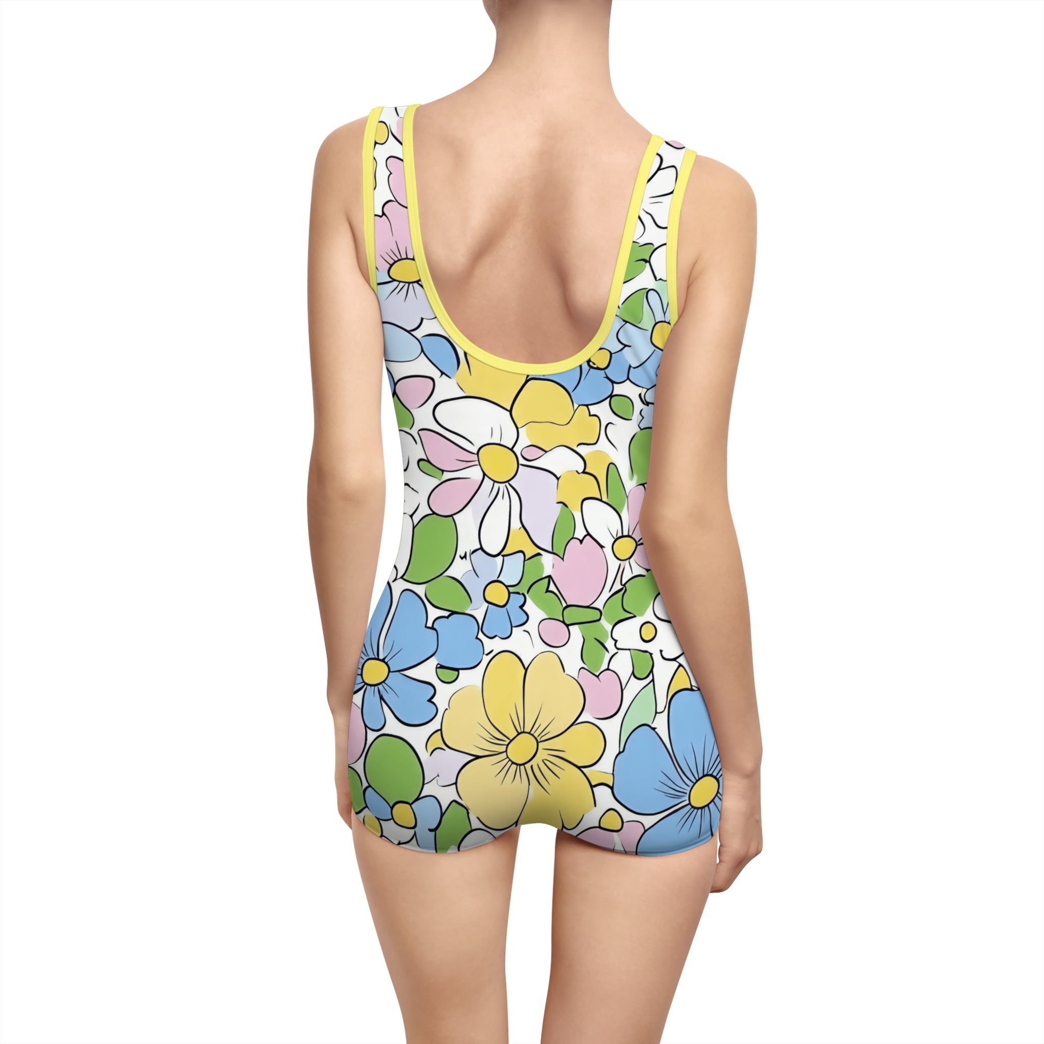 Vintage Floral One-Piece Swimsuit, Artsulli - Art is Long, Life is Short, All Over Prints, , , , , , , 