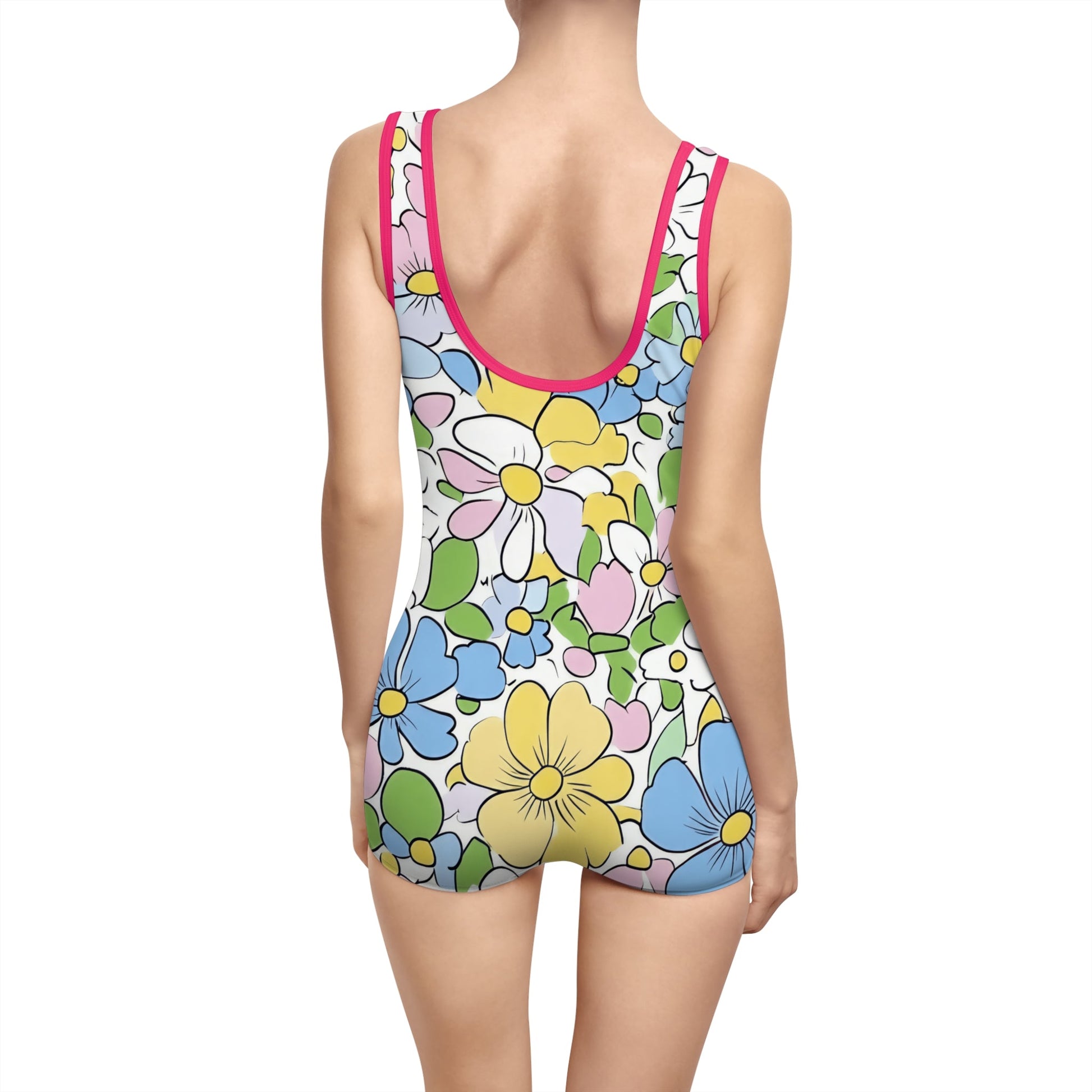 Vintage Floral One-Piece Swimsuit, Artsulli - Art is Long, Life is Short, All Over Prints, , , , , , , 