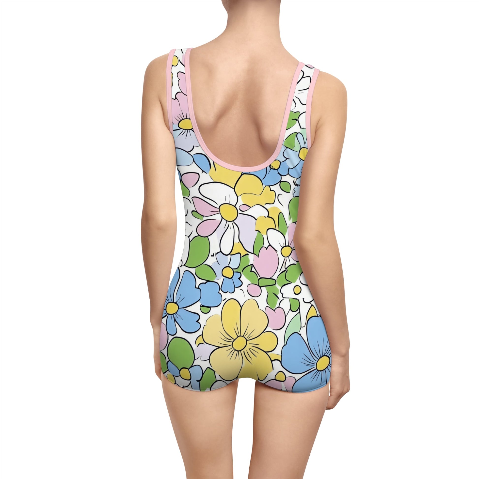 Vintage Floral One-Piece Swimsuit, Artsulli - Art is Long, Life is Short, All Over Prints, , , , , , , 