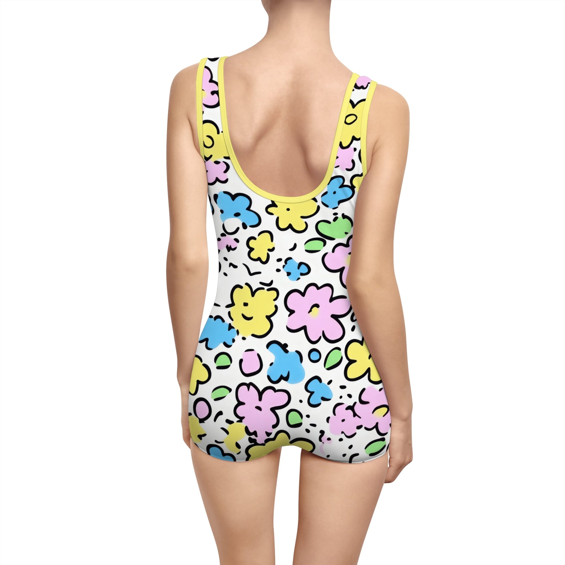 Vintage Floral One-Piece Swimsuit, Artsulli - Art is Long, Life is Short, All Over Prints, , , , , , , 