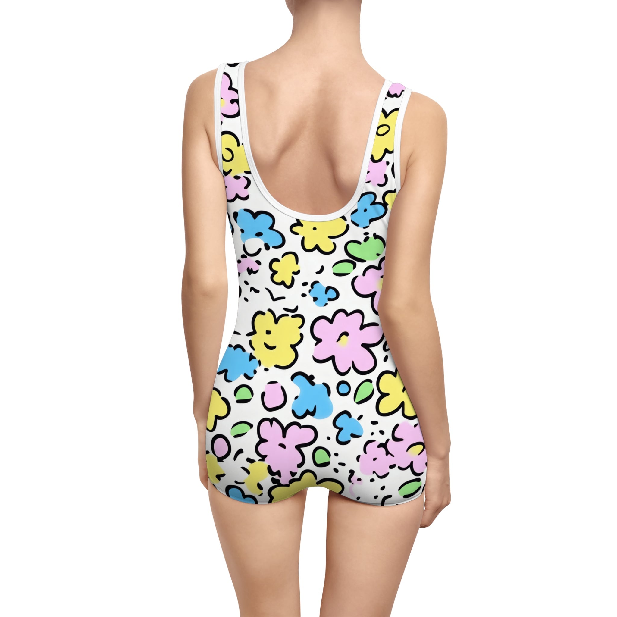 Vintage Floral One-Piece Swimsuit, Artsulli - Art is Long, Life is Short, All Over Prints, , , , , , , 
