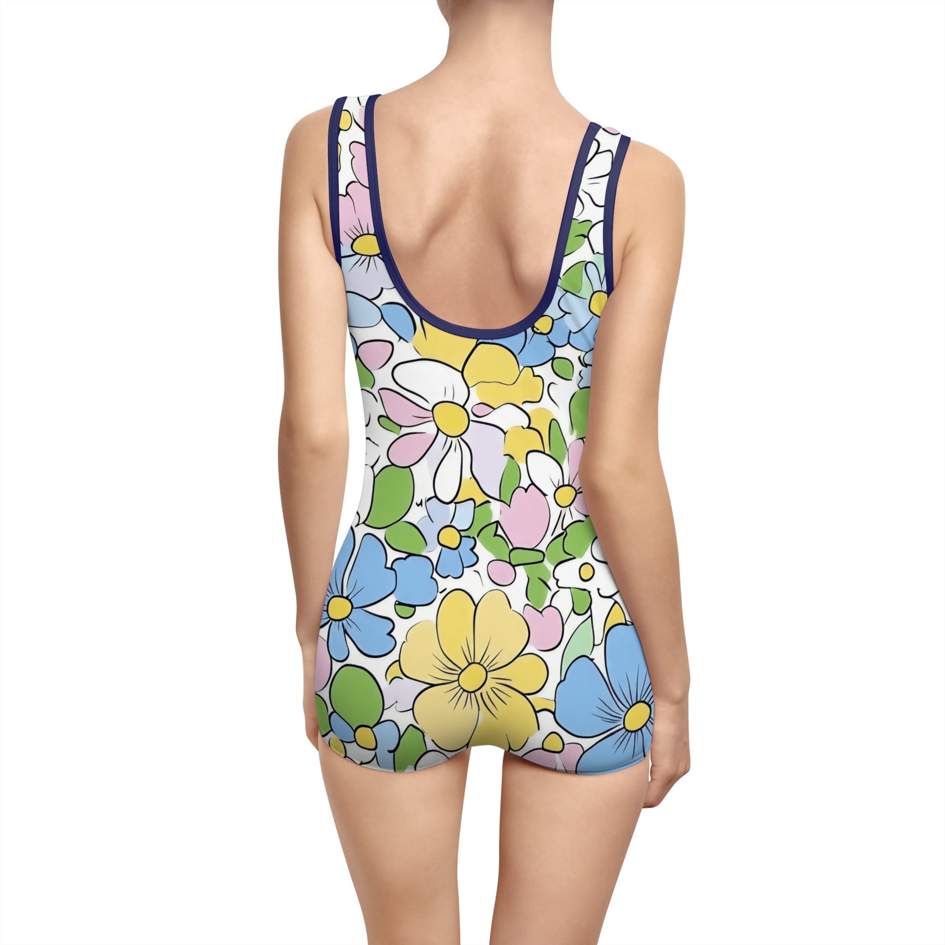 Vintage Floral One-Piece Swimsuit, Artsulli - Art is Long, Life is Short, All Over Prints, , , , , , , 