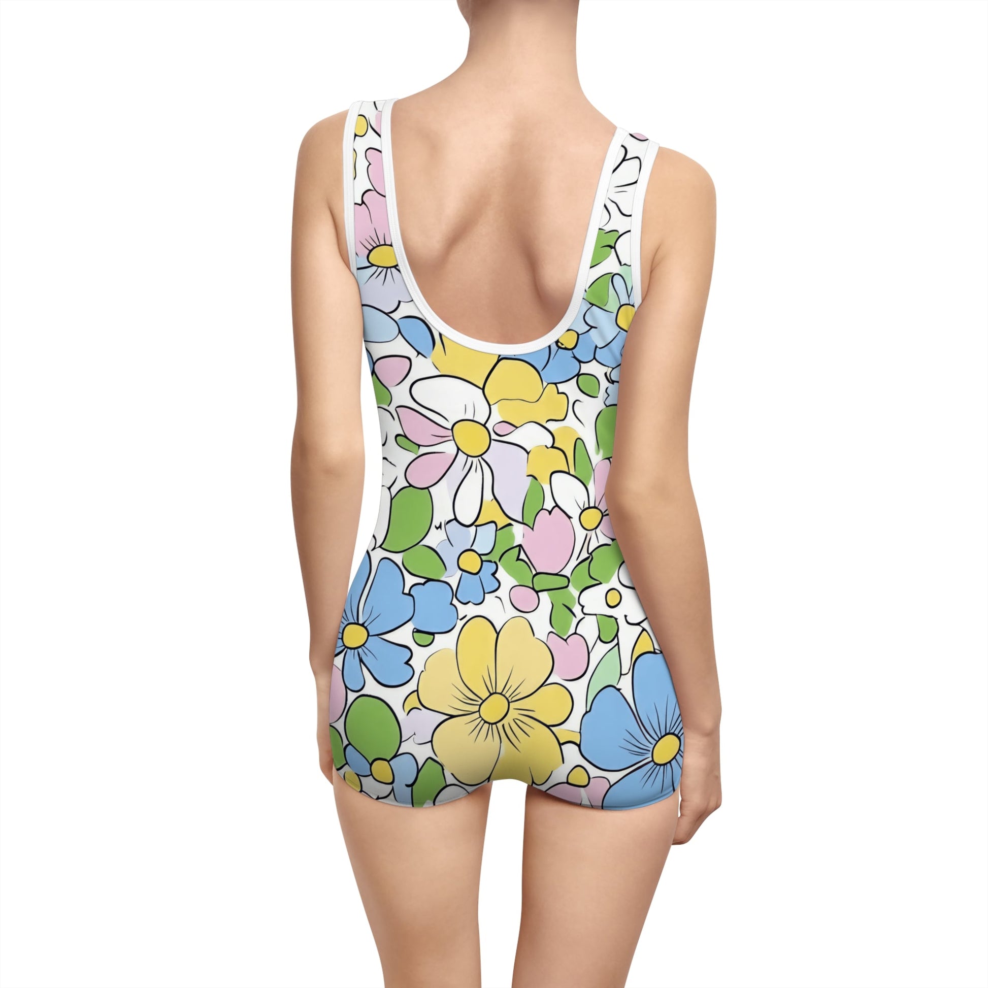 Vintage Floral One-Piece Swimsuit, Artsulli - Art is Long, Life is Short, All Over Prints, , , , , , , 