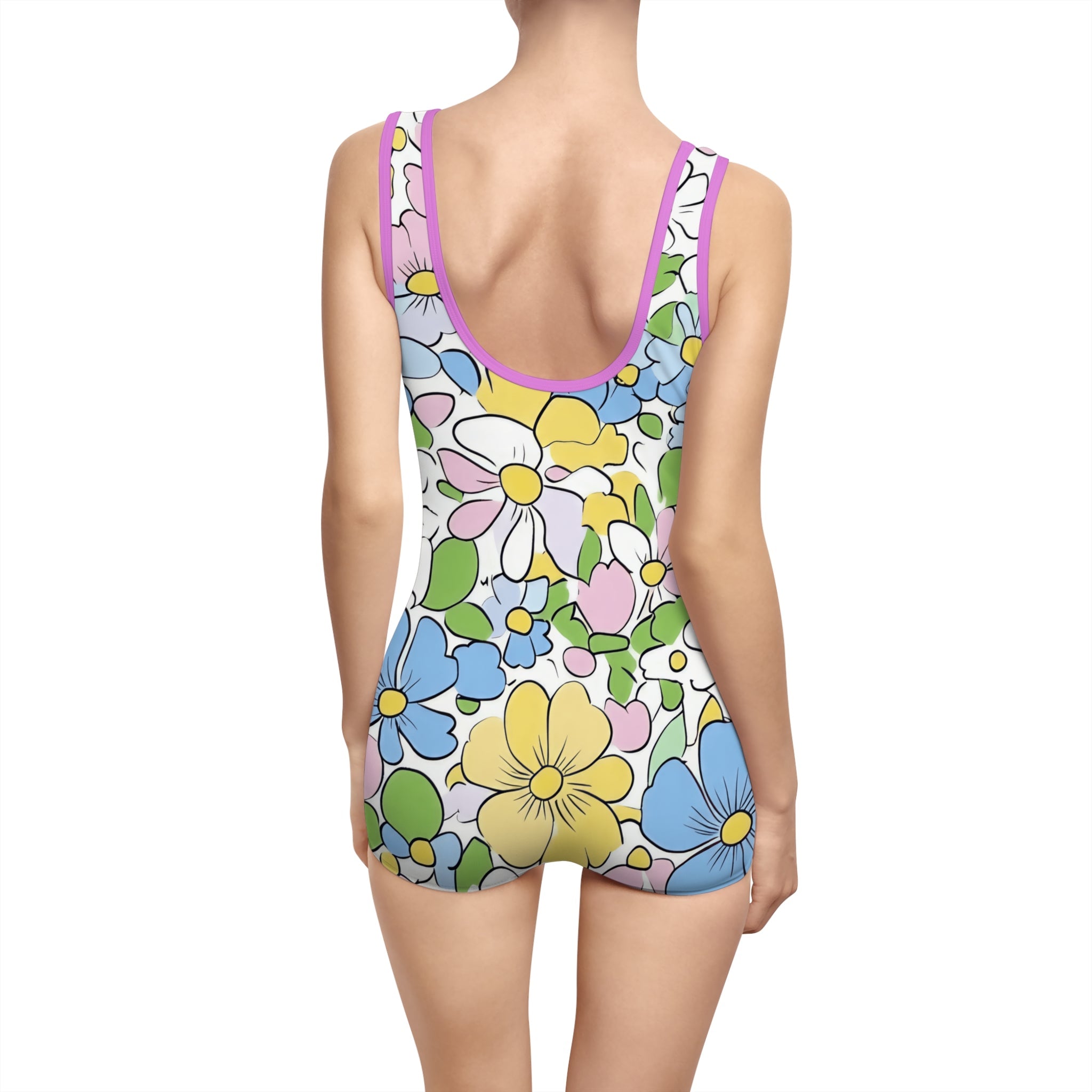 Vintage Floral One-Piece Swimsuit, Artsulli - Art is Long, Life is Short, All Over Prints, , , , , , , 