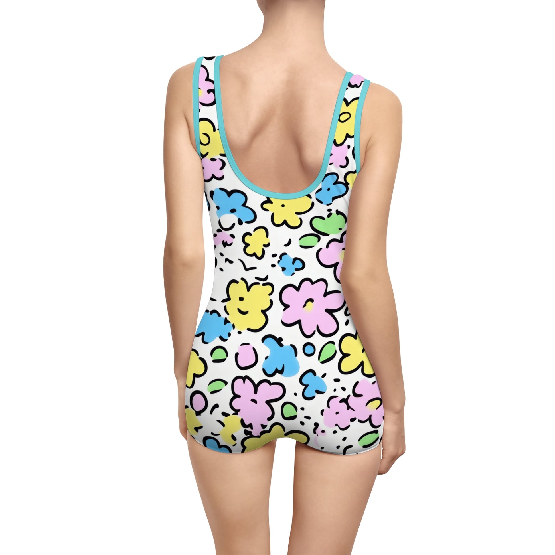 Vintage Floral One-Piece Swimsuit, Artsulli - Art is Long, Life is Short, All Over Prints, , , , , , , 