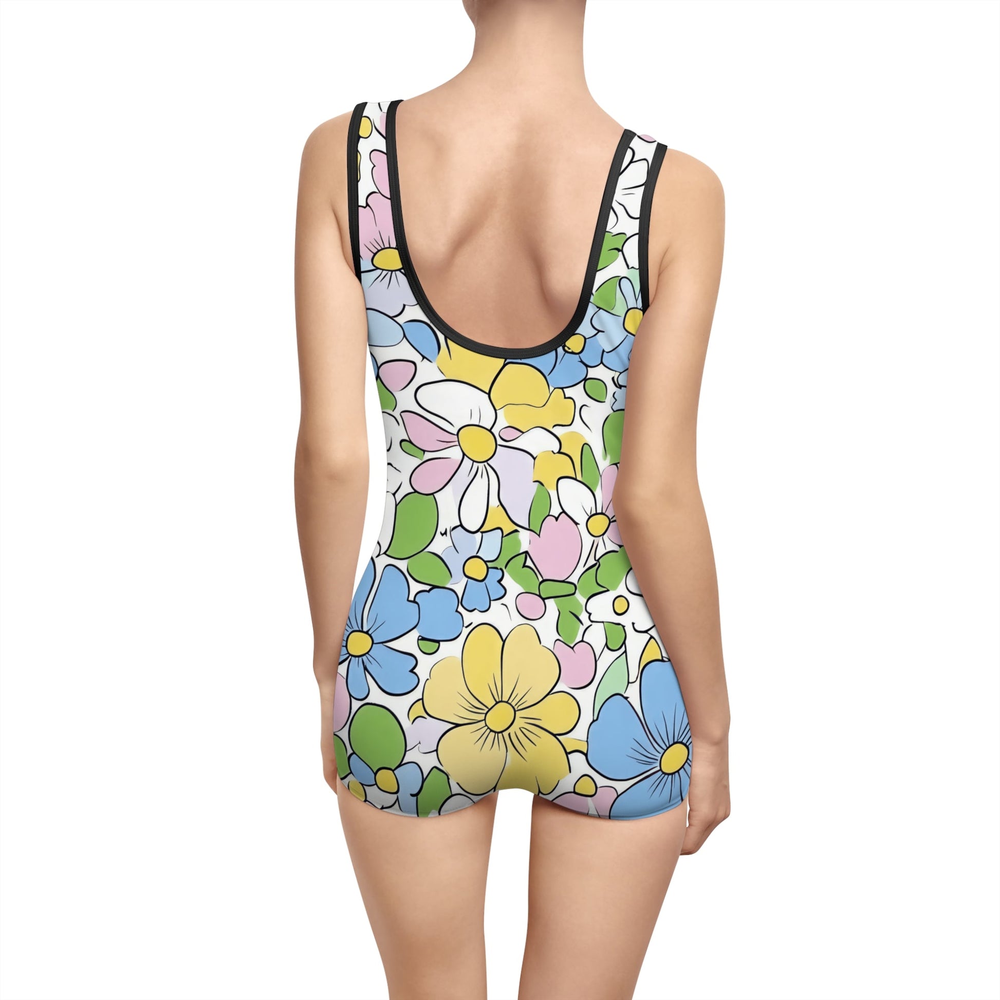 Vintage Floral One-Piece Swimsuit, Artsulli - Art is Long, Life is Short, All Over Prints, , , , , , , 