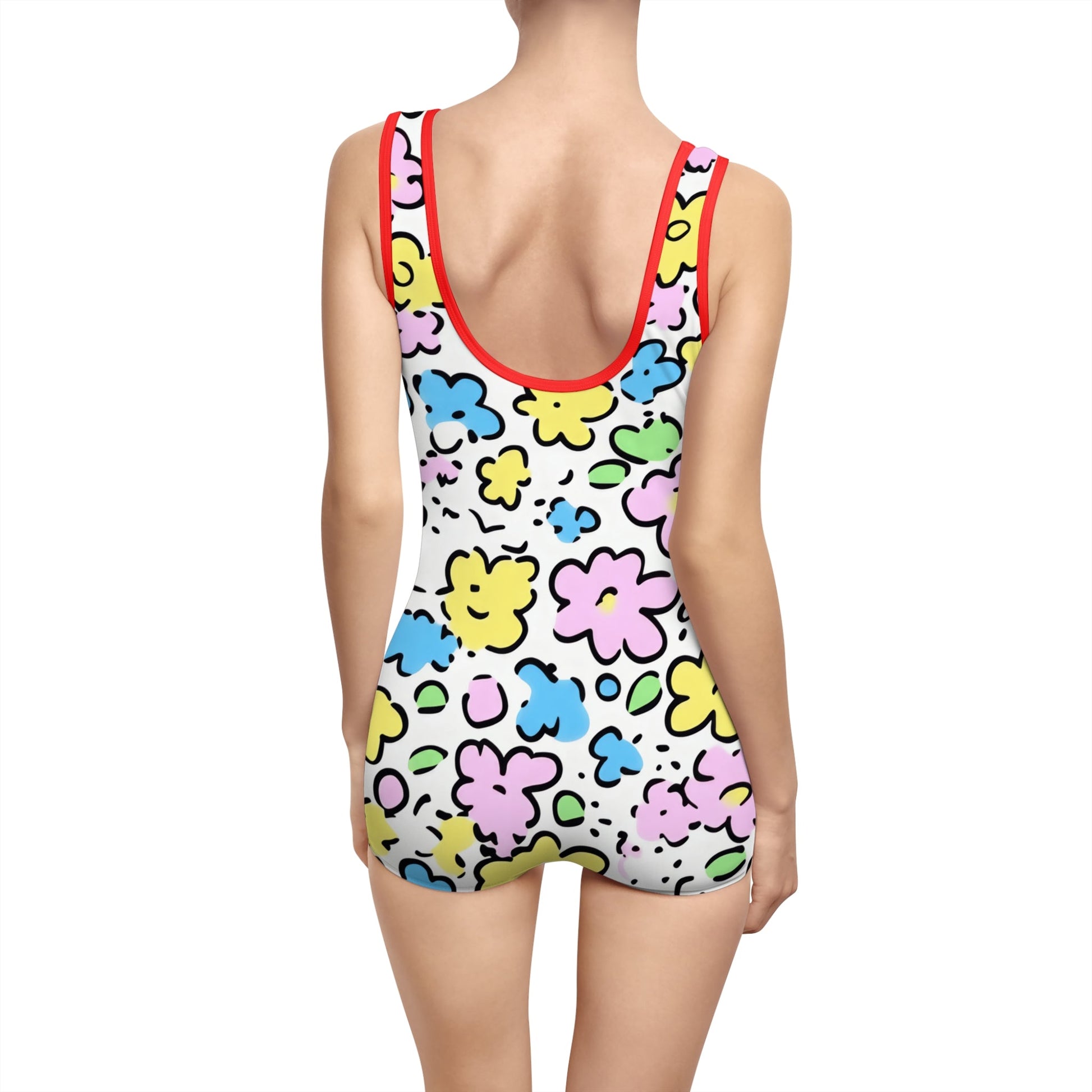 Vintage Floral One-Piece Swimsuit, Artsulli - Art is Long, Life is Short, All Over Prints, , , , , , , 