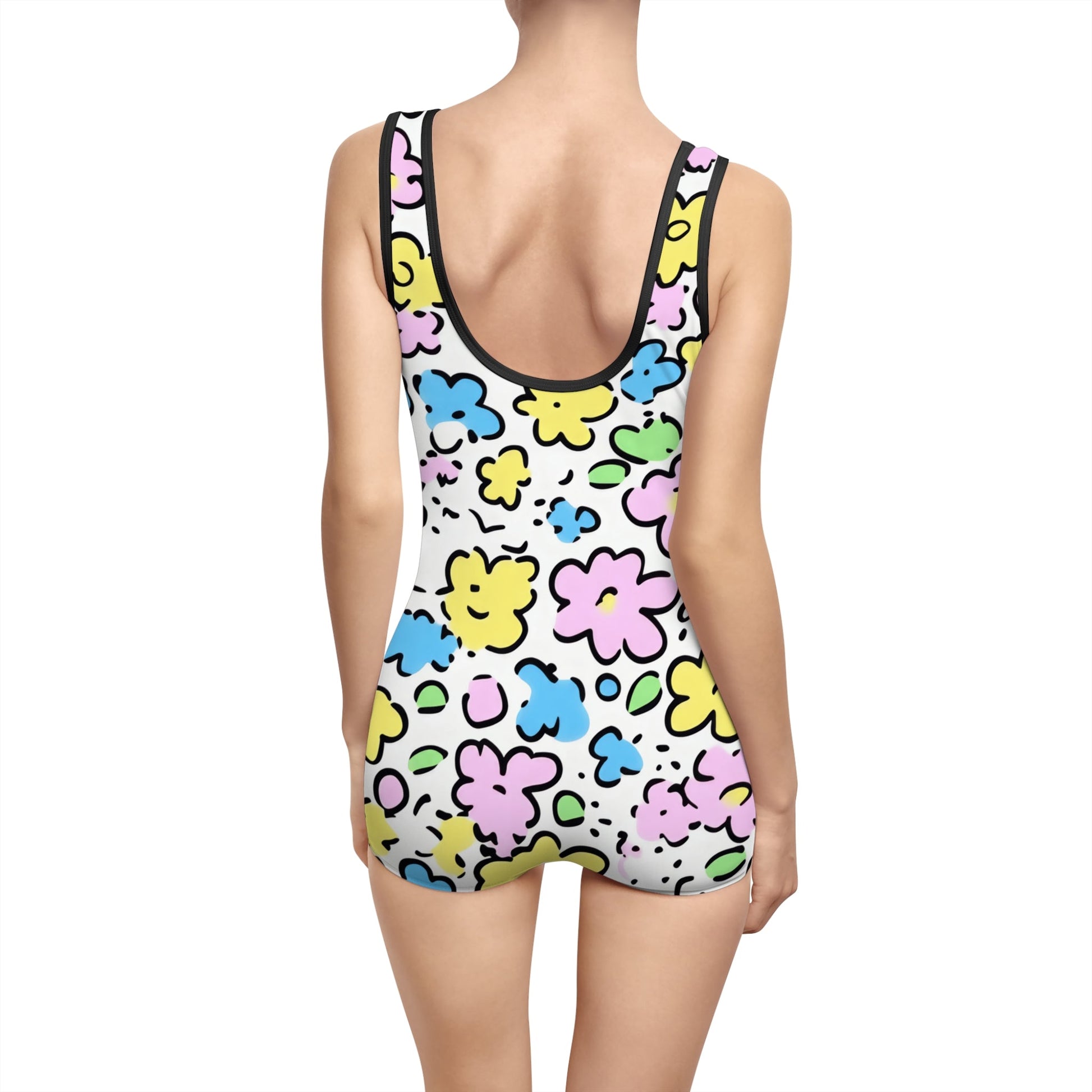 Vintage Floral One-Piece Swimsuit, Artsulli - Art is Long, Life is Short, All Over Prints, , , , , , , 