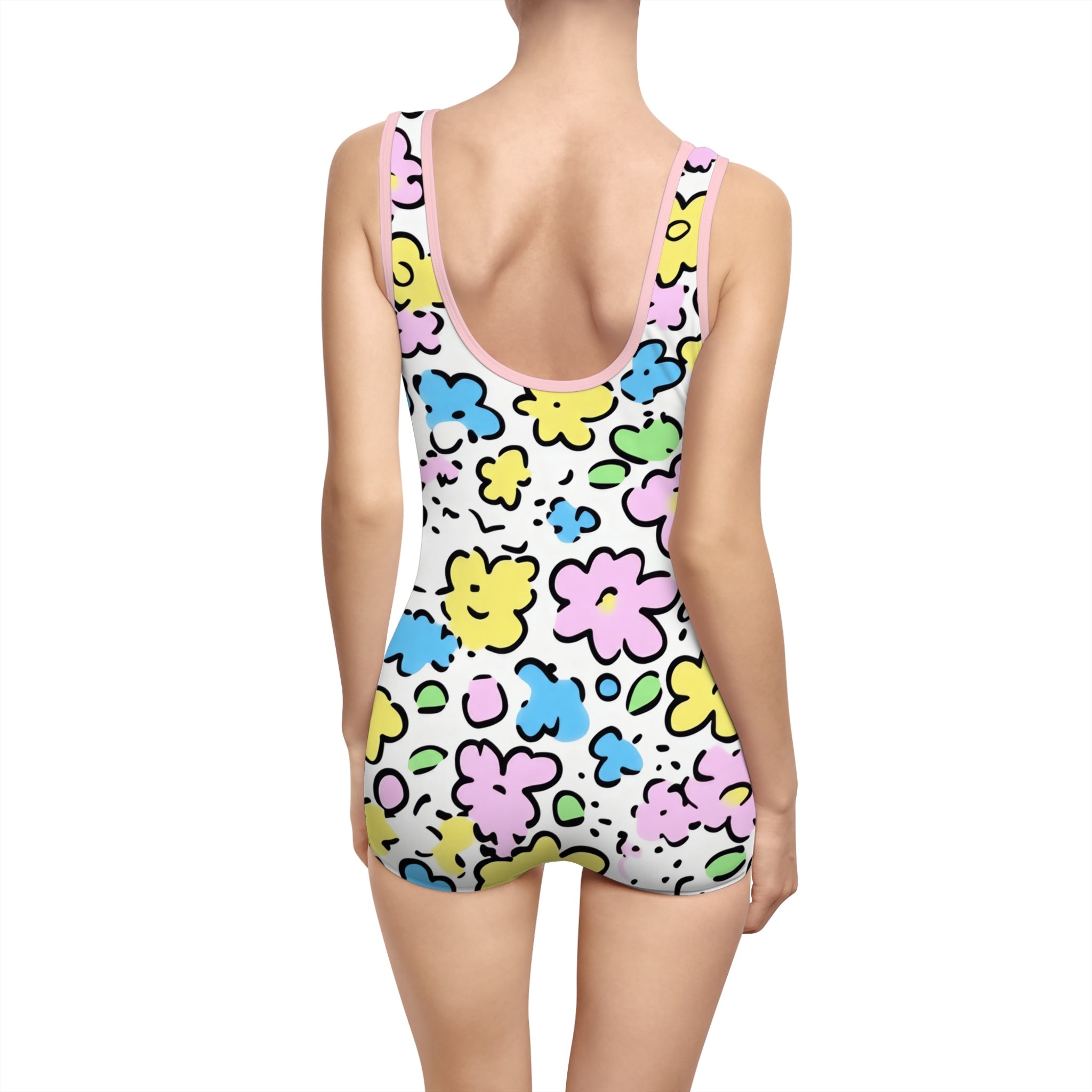 Vintage Floral One-Piece Swimsuit, Artsulli - Art is Long, Life is Short, All Over Prints, , , , , , , 