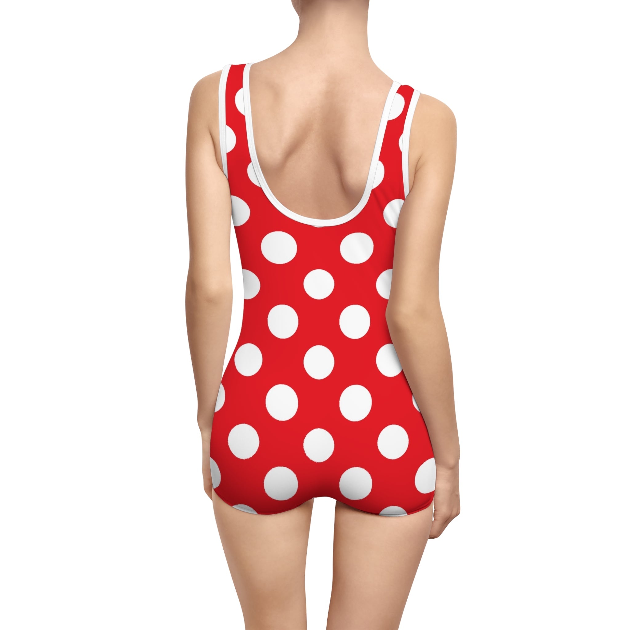 Vintage Red Polka Dot Tank Swimsuit, Artsulli - Art is Long, Life is Short, All Over Prints, , , , , , , 