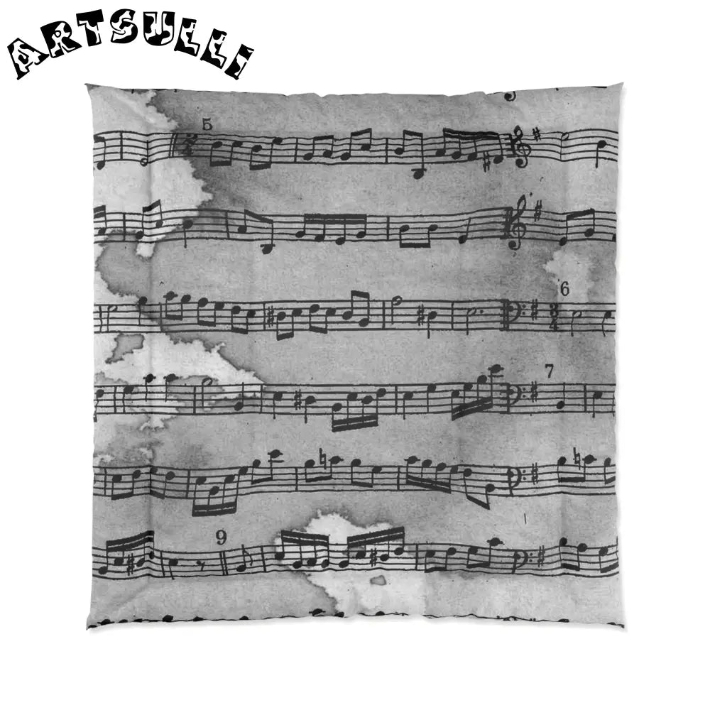Vintage Sheet Music Throw Blanket, Artsulli - Art is Long, Life is Short, Home Decor, Size, 88" × 88", , , , , 30092403788540315619