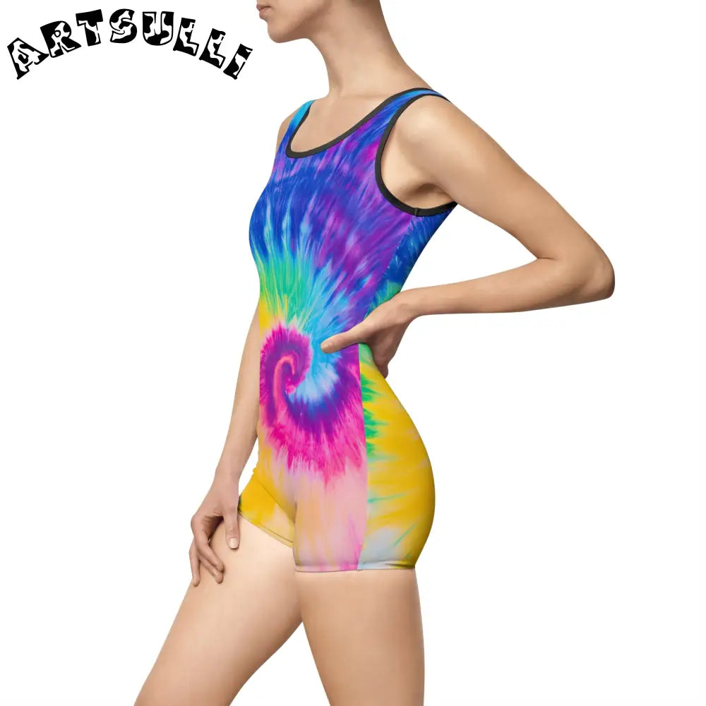 Vintage Tie-Dye One-Piece Swimsuit, Artsulli - Art is Long, Life is Short, All Over Prints, , , , , , , 