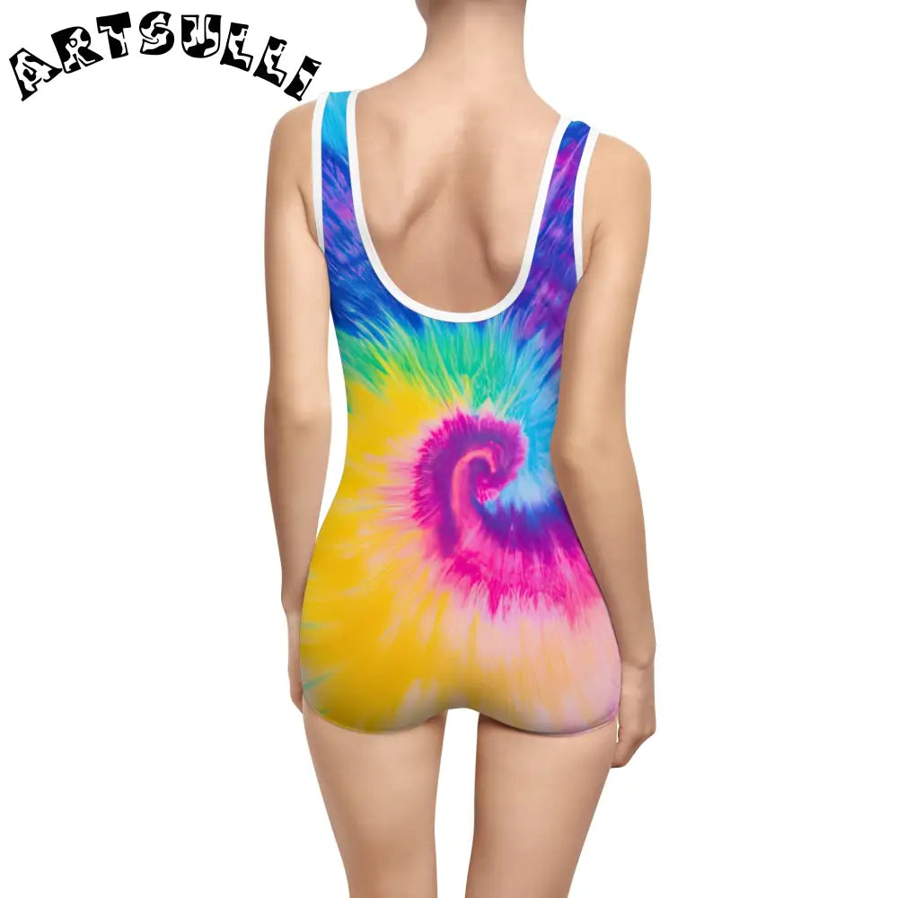 Vintage Tie-Dye One-Piece Swimsuit, Artsulli - Art is Long, Life is Short, All Over Prints, , , , , , , 