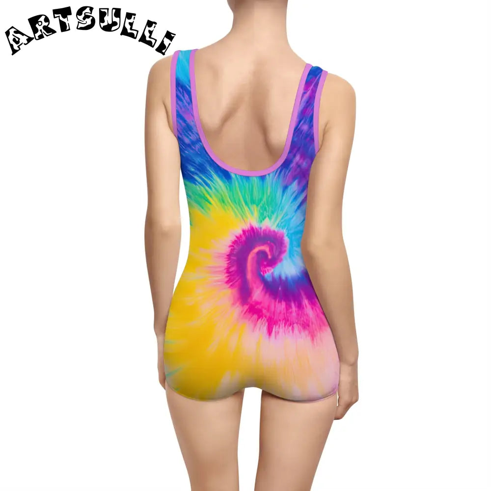 Vintage Tie-Dye One-Piece Swimsuit, Artsulli - Art is Long, Life is Short, All Over Prints, , , , , , , 