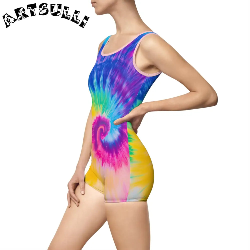 Vintage Tie-Dye One-Piece Swimsuit, Artsulli - Art is Long, Life is Short, All Over Prints, , , , , , , 