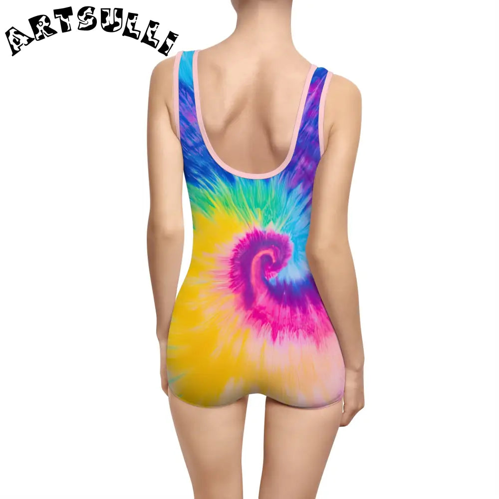 Vintage Tie-Dye One-Piece Swimsuit, Artsulli - Art is Long, Life is Short, All Over Prints, , , , , , , 