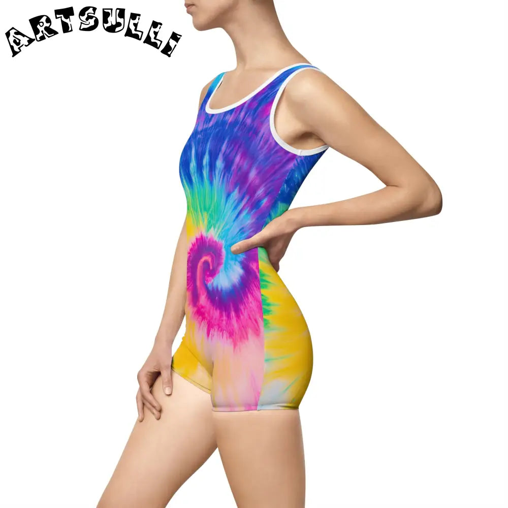 Vintage Tie-Dye One-Piece Swimsuit, Artsulli - Art is Long, Life is Short, All Over Prints, , , , , , , 