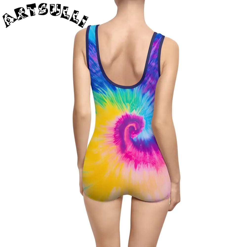 Vintage Tie-Dye One-Piece Swimsuit, Artsulli - Art is Long, Life is Short, All Over Prints, , , , , , , 