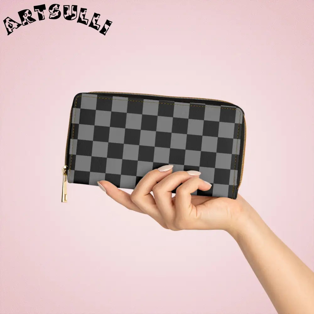 Void Surfer Zipper Checkerboard Wallet, Artsulli - Art is Long, Life is Short, Accessories, , , , , , , 