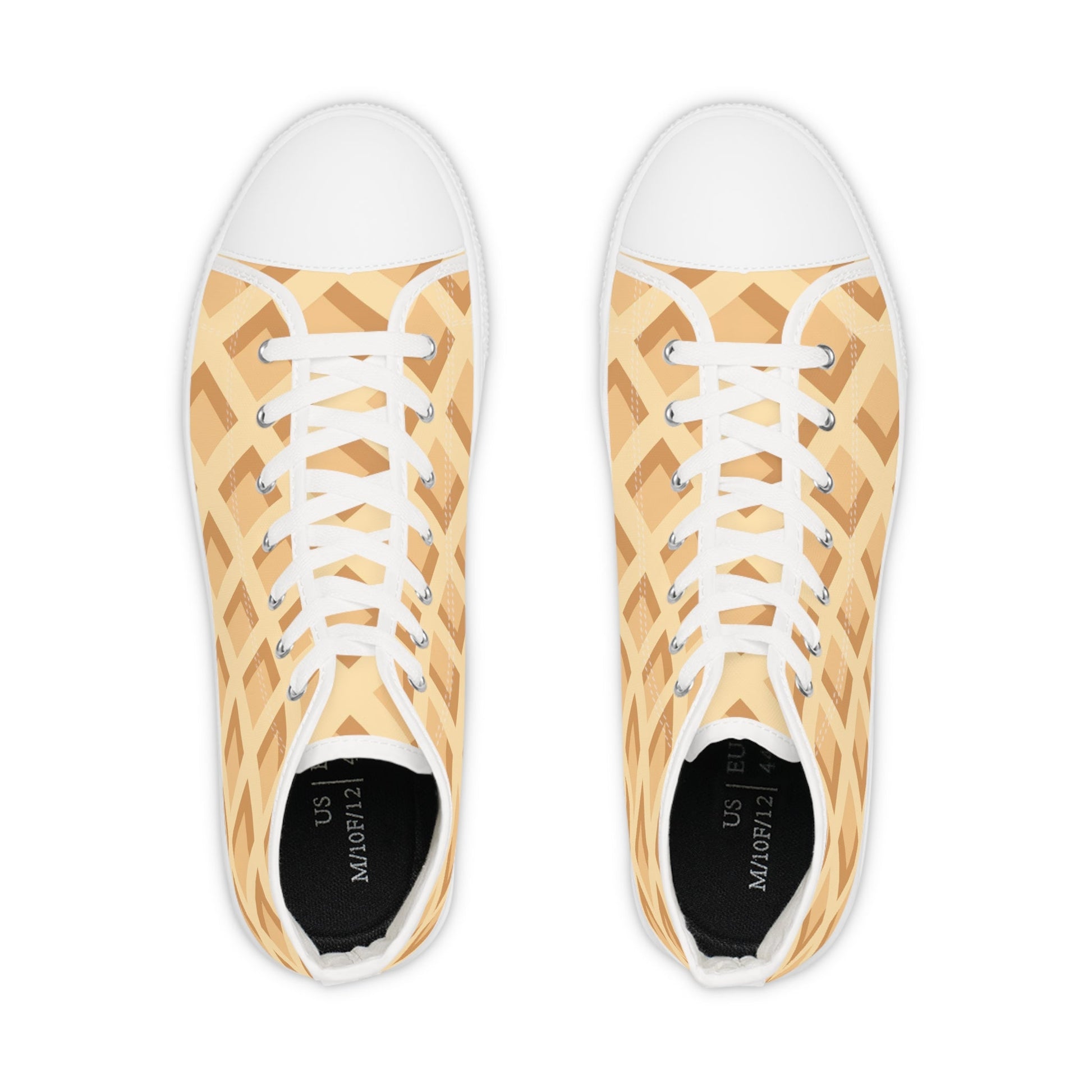 Waffle Pattern Canvas High-Top Sneakers, Artsulli - Art is Long, Life is Short, Shoes, , , , , , , 