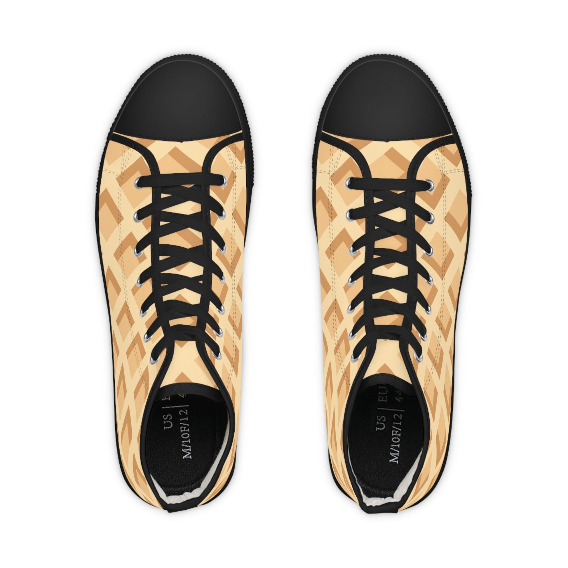 Waffle Pattern Canvas High-Top Sneakers, Artsulli - Art is Long, Life is Short, Shoes, , , , , , , 