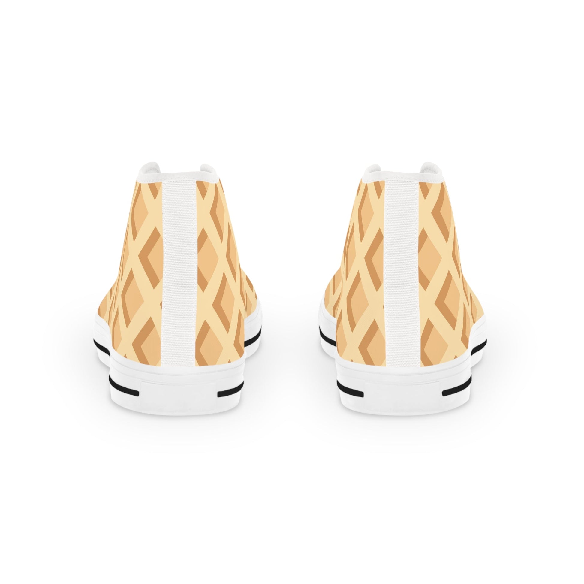 Waffle Pattern Canvas High-Top Sneakers, Artsulli - Art is Long, Life is Short, Shoes, , , , , , , 