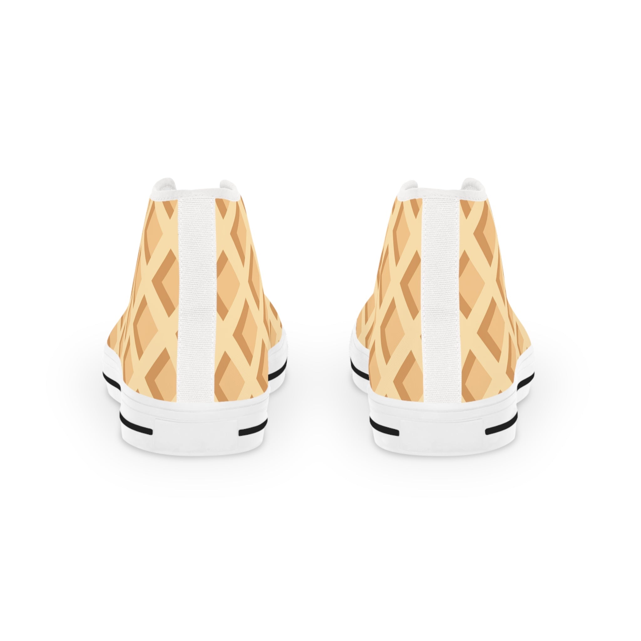 Waffle Pattern Canvas High-Top Sneakers, Artsulli - Art is Long, Life is Short, Shoes, , , , , , , 