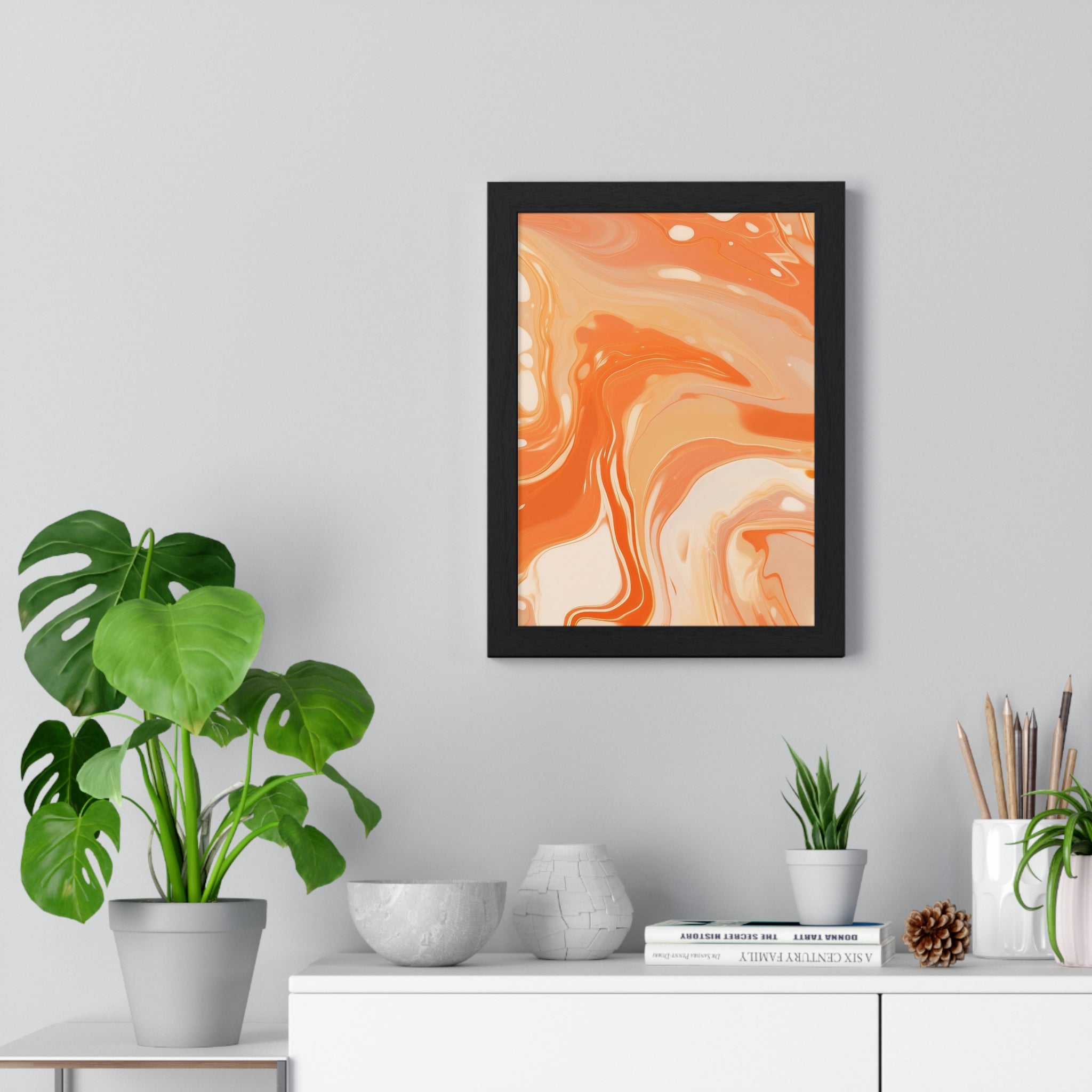 Printify Warm Abstract Swirl Framed Art 2025